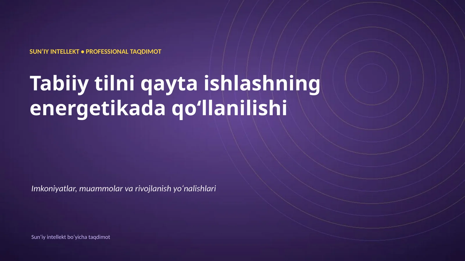 SUNʼIY INTELLEKT • PROFESSIONAL TAQDIMOT
