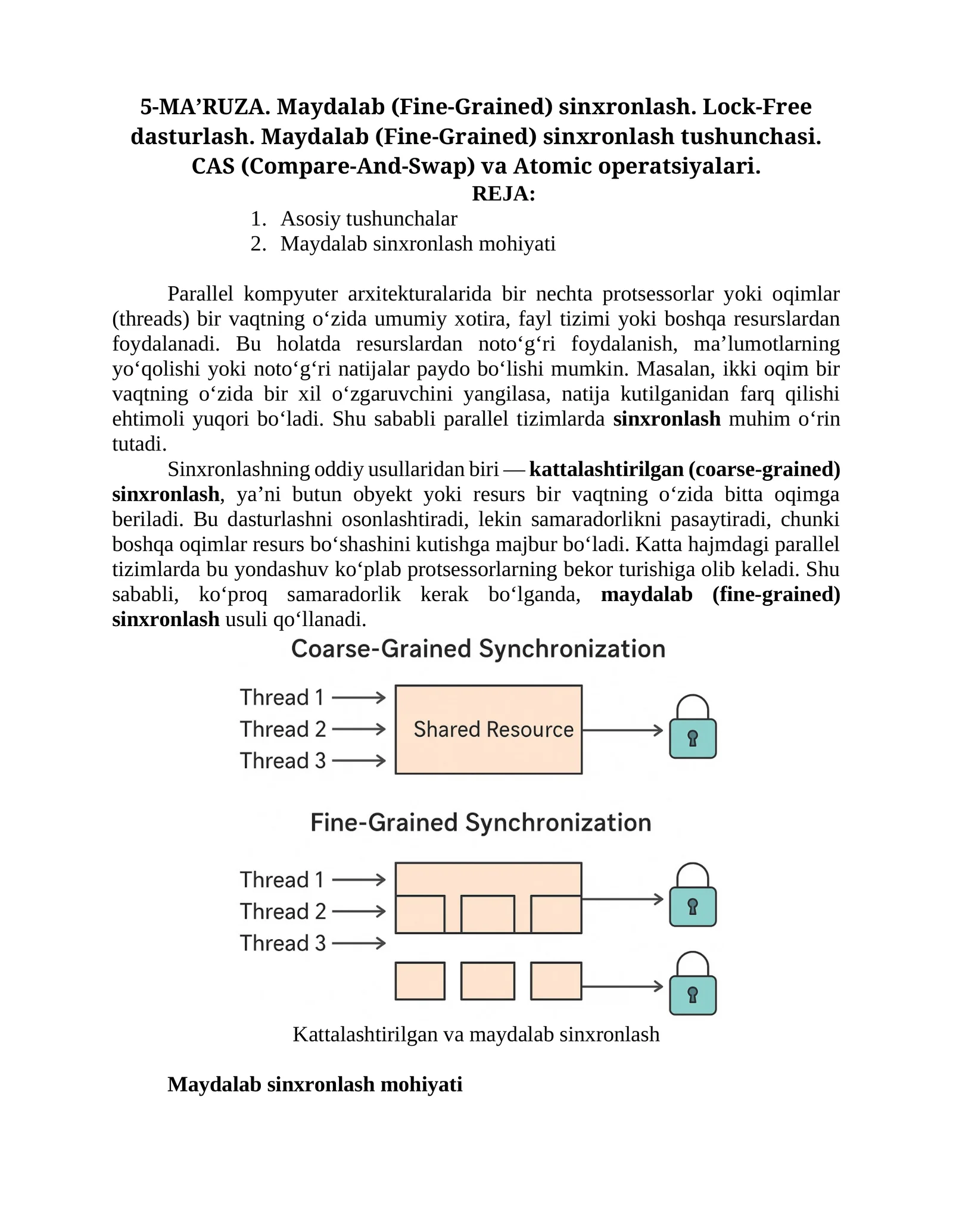 Maydalab (Fine-Grained) sinxronlash