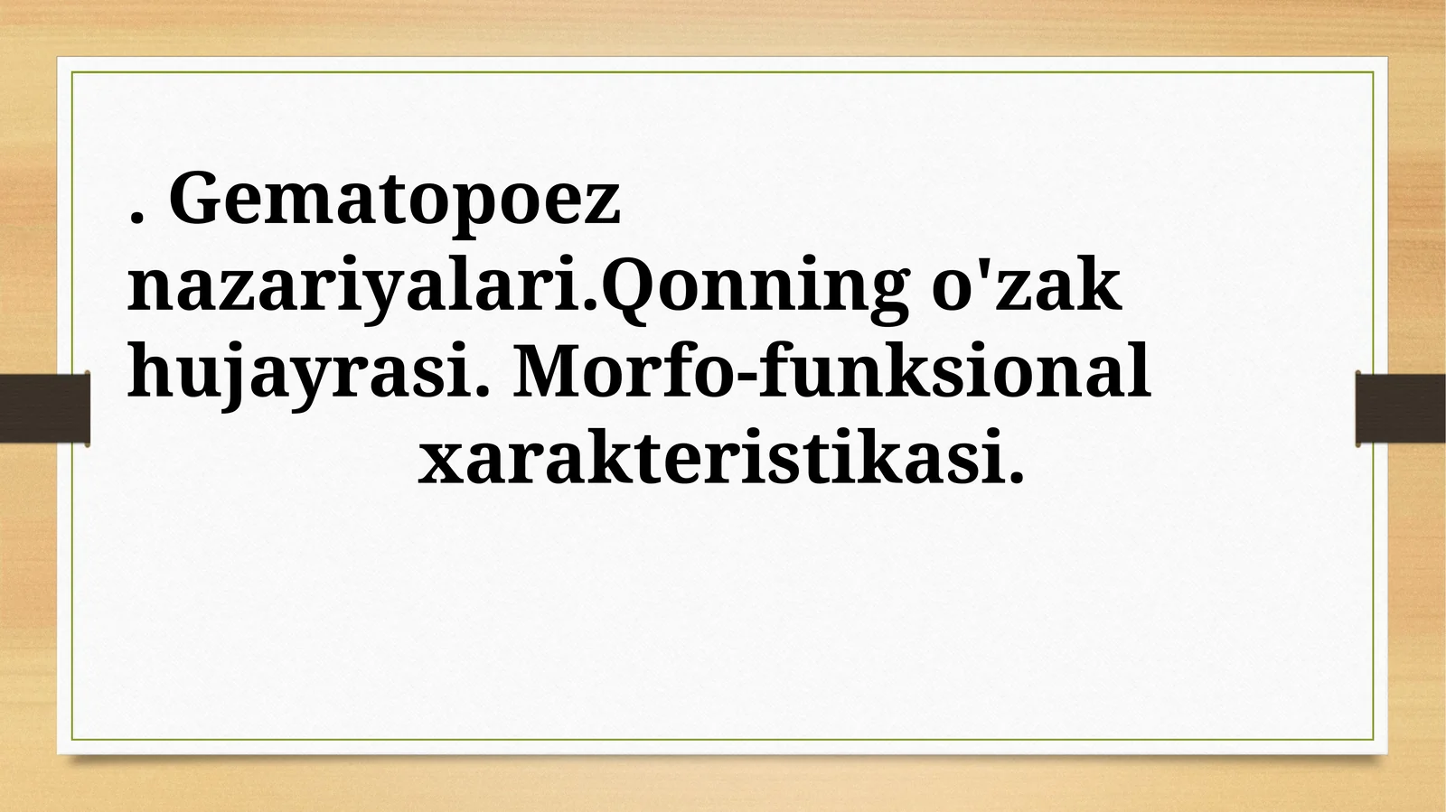 Gematopoez nazariyalari