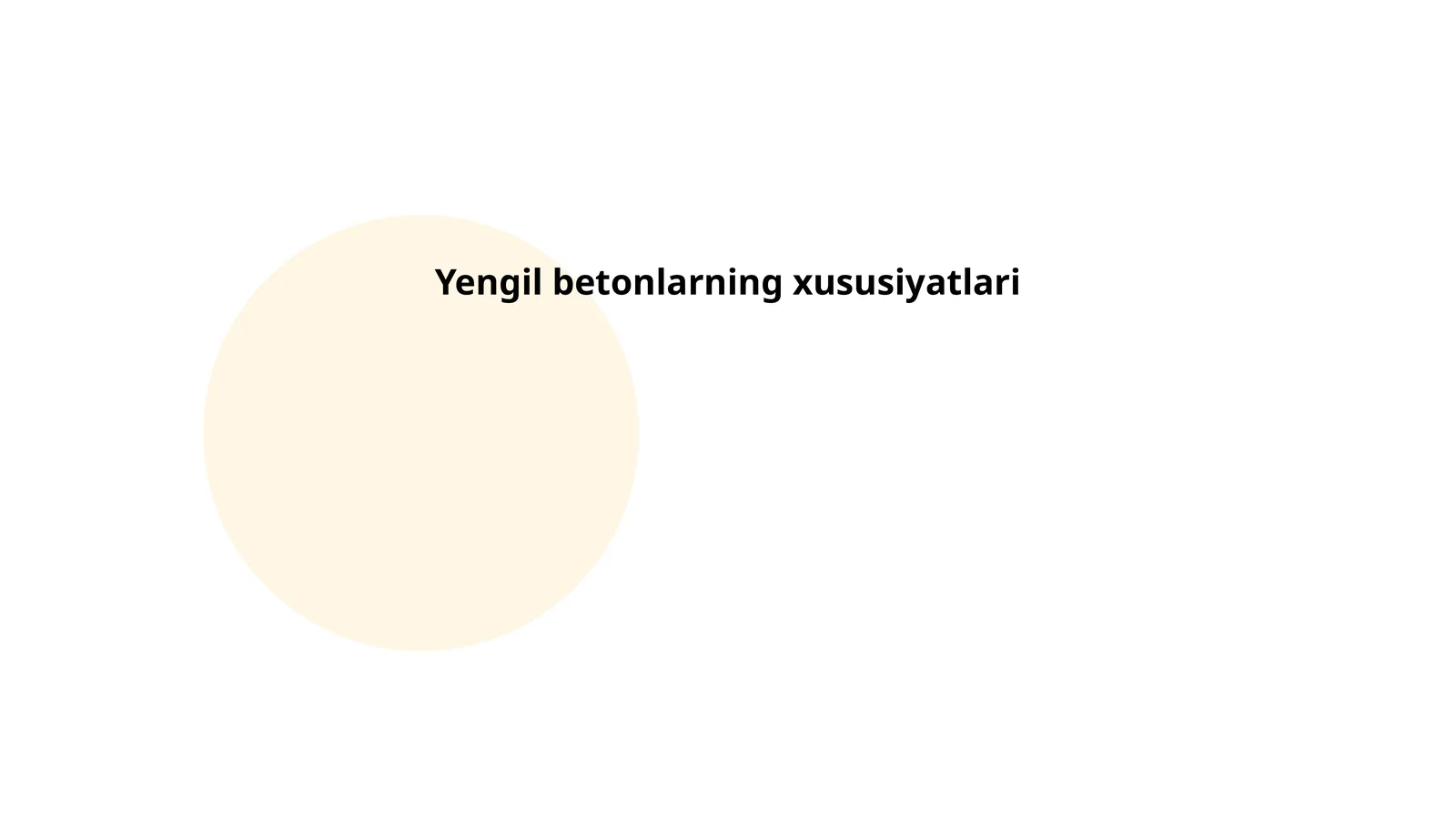 Yengil betonlarning xususiyatlari