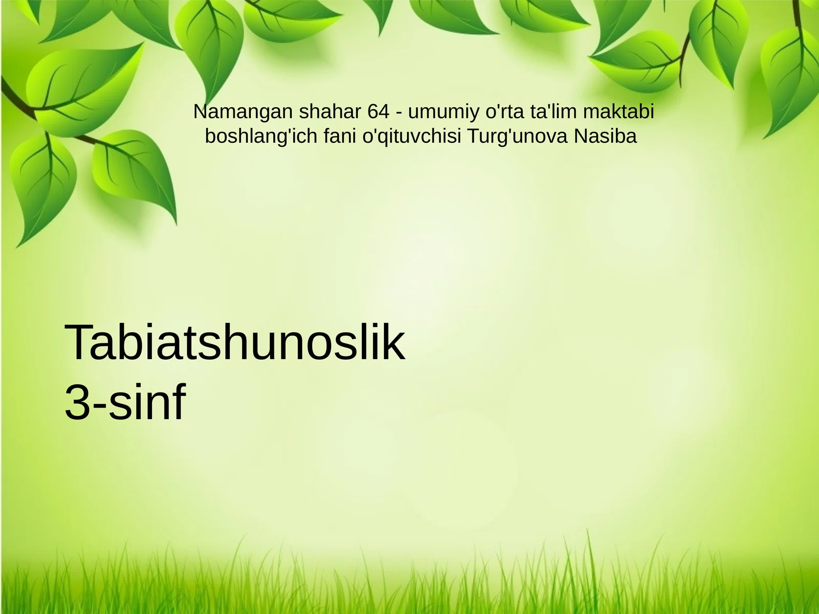 Tabiatshunoslik3-sinf