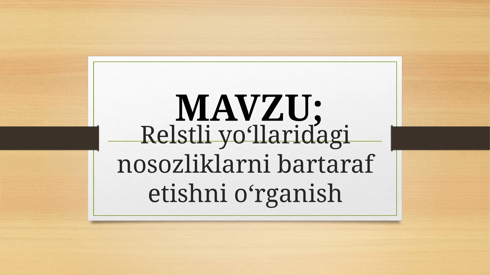 Tеmiryo‘llаrni ta’mirlаsh