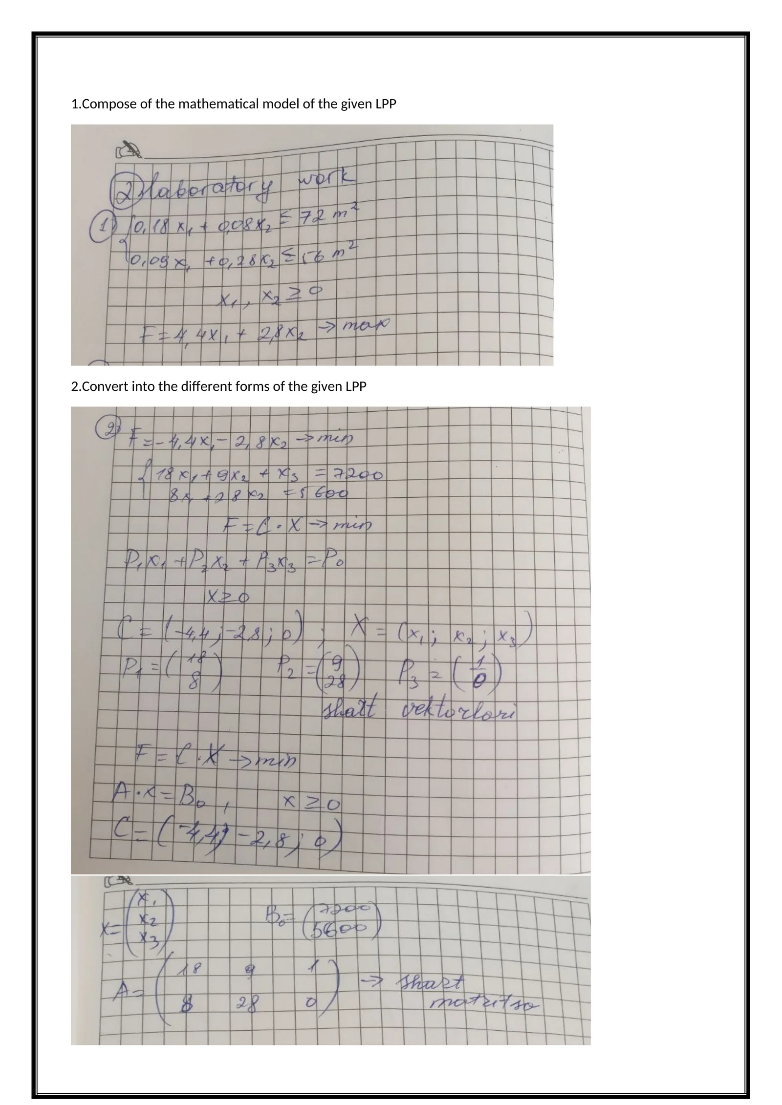 Compose and Solve Linear Programming Problems