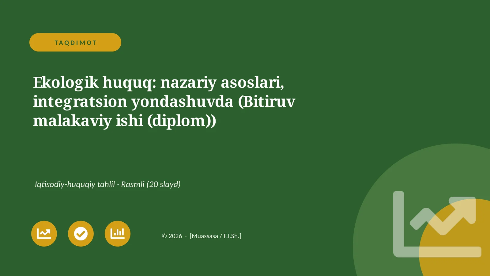 Ekologik huquq: nazariy asoslari, integratsion yondashuvda (Bitiruv malakaviy ishi (diplom))