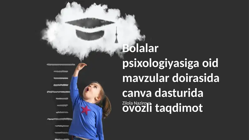 Bolalar psixologiyasiga oid mavzular doirasida canva dasturida ovozli taqdimot