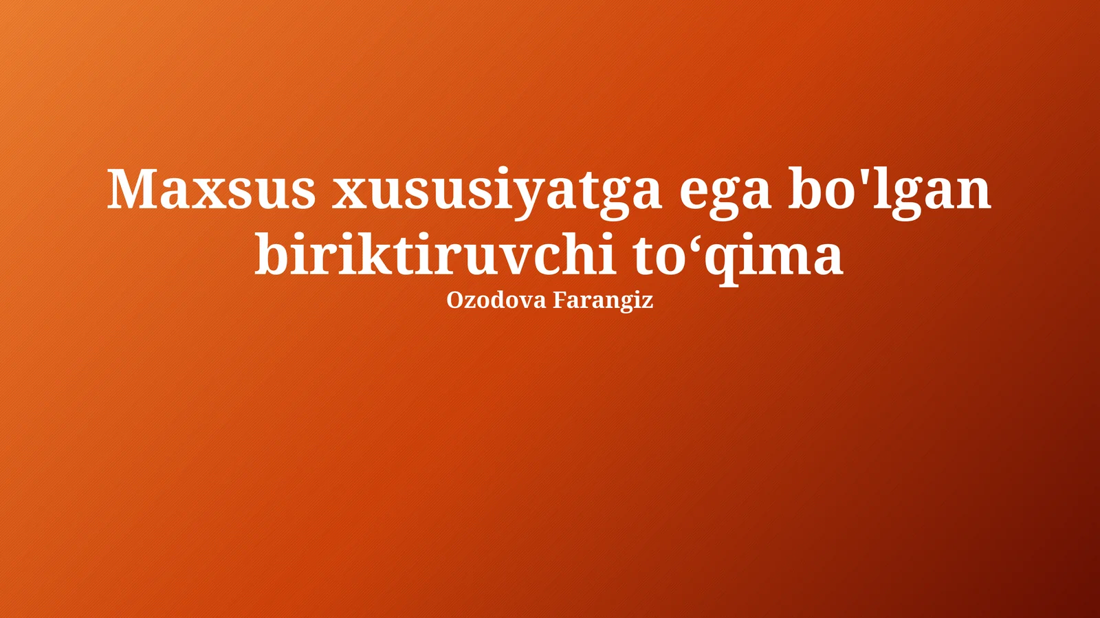 Maxsus xususiyatga ega bo'lgan biriktiruvchi to‘qima