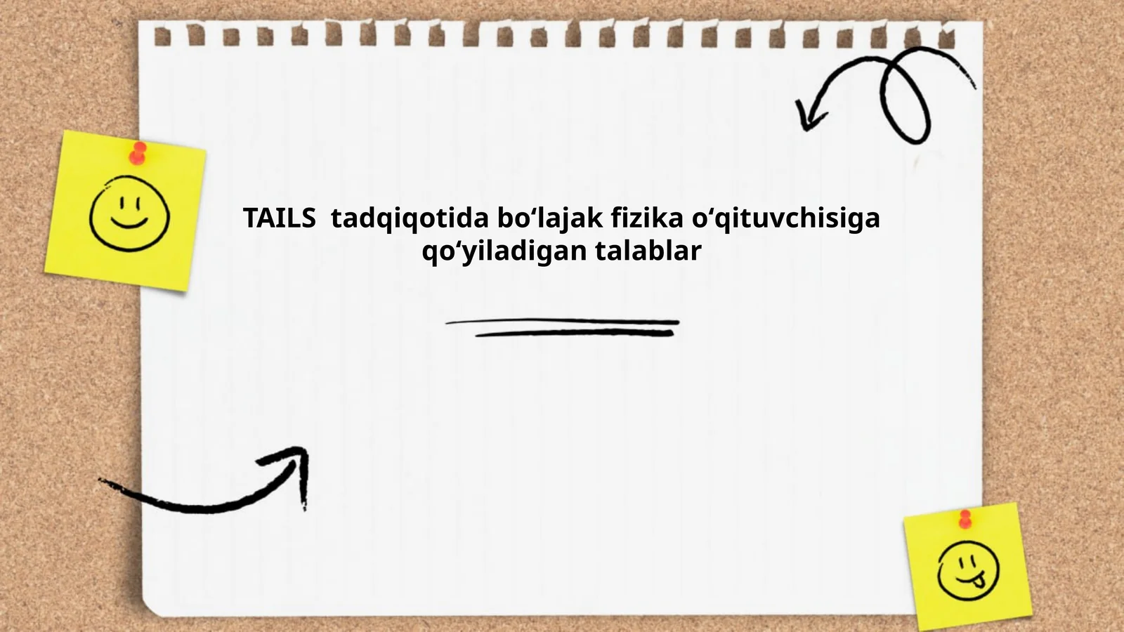 TAILS tadqiqotida boʻlajak fizika oʻqituvchisiga qoʻyiladigan talablar