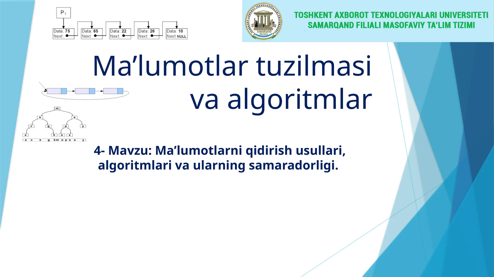 Ma’lumotlar tuzilmasi va algoritmlar