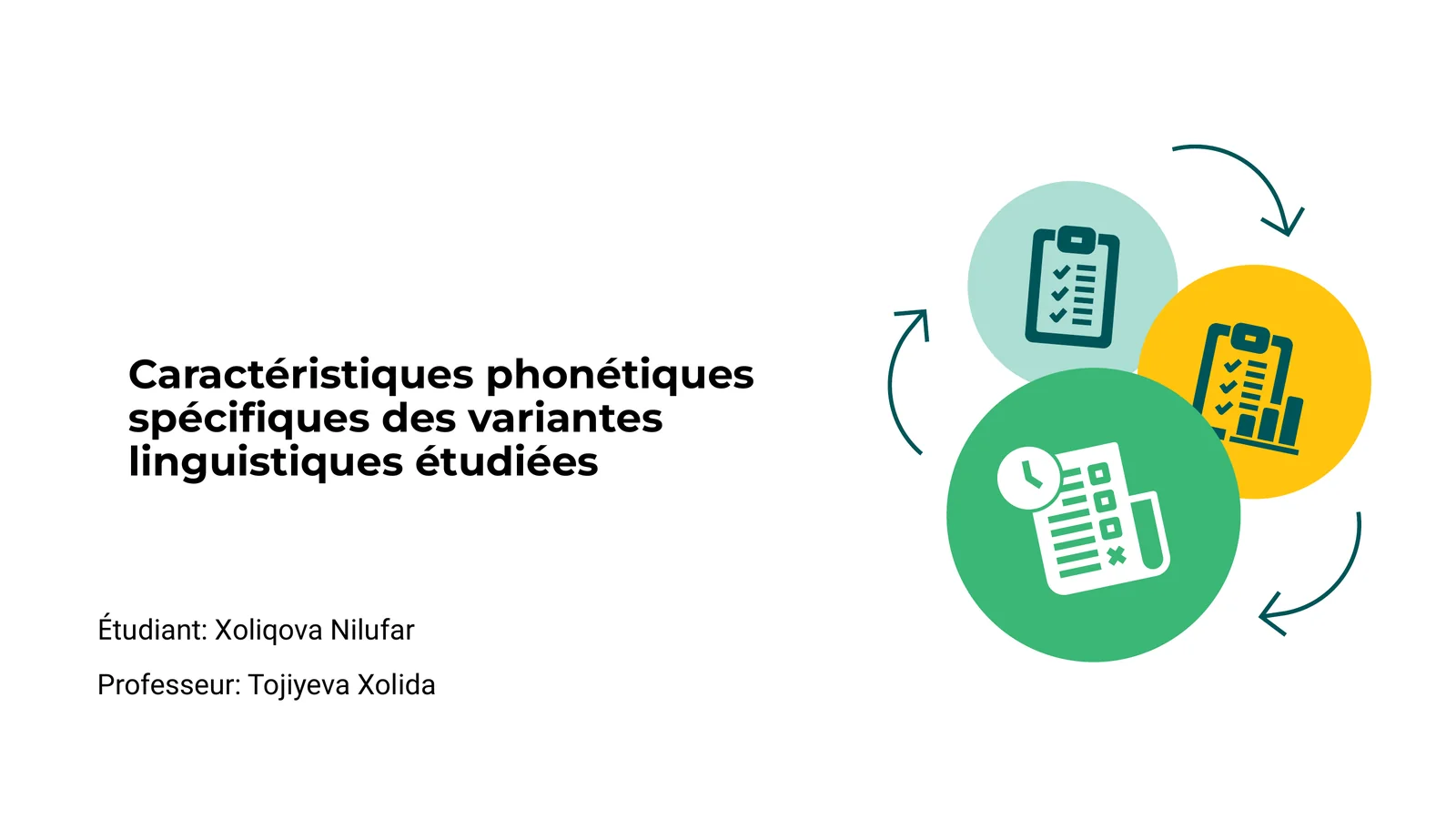 Caractéristiques phonétiques spécifiques des variantes linguistiques étudiées