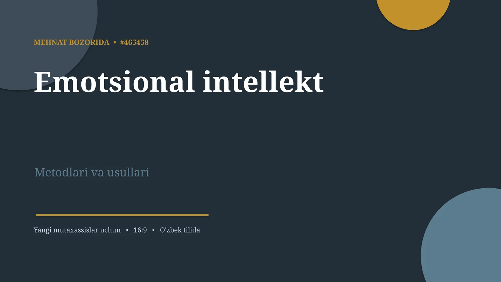 Emotsional intellekt Metodlari va usullari