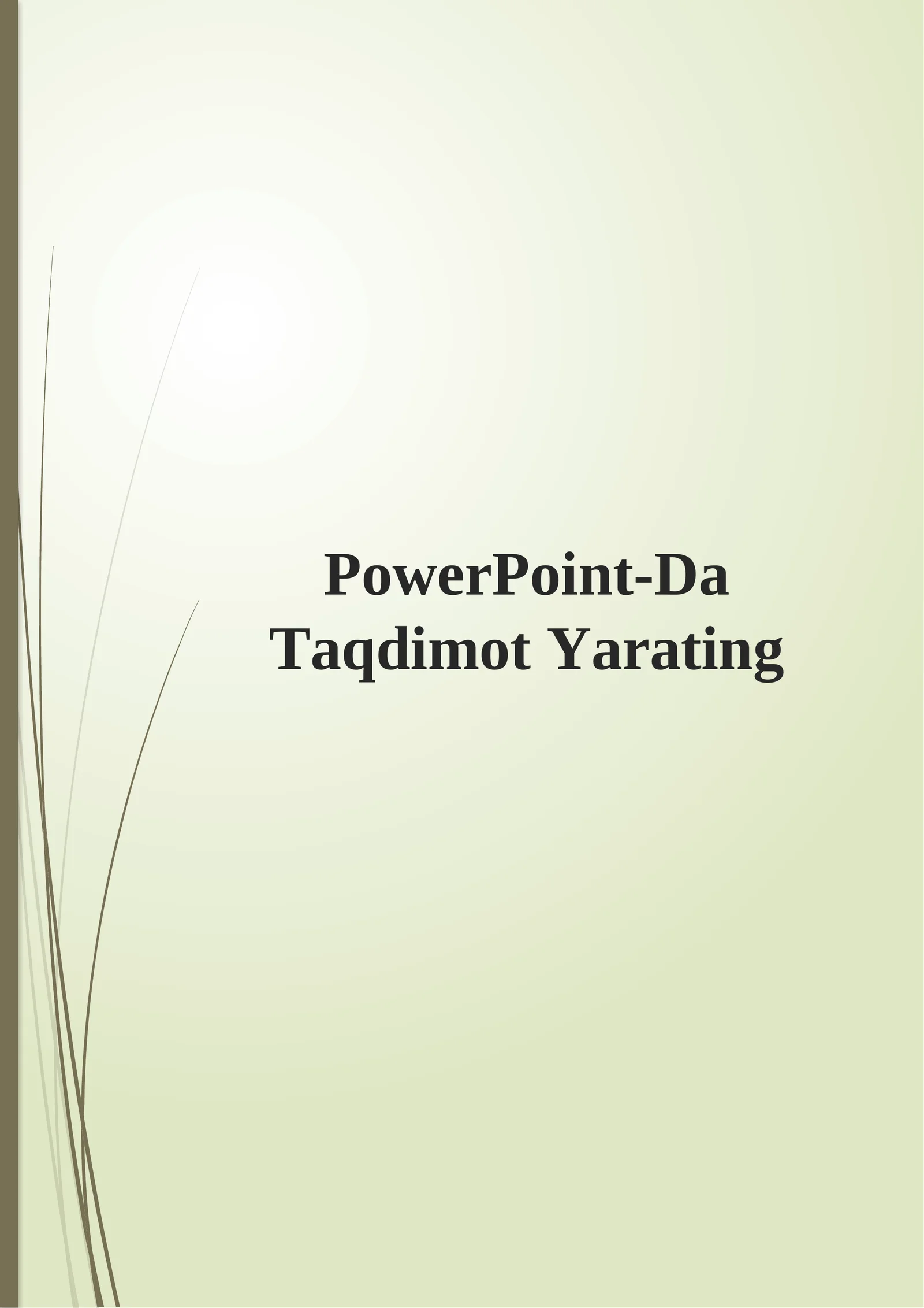 PowerPoint-Da Taqdimot Yarating