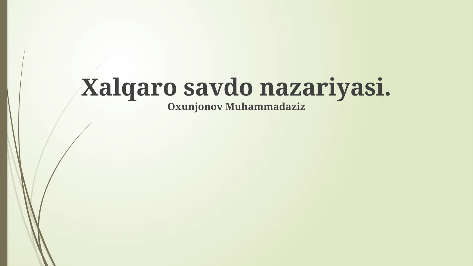 Xalqaro savdo nazariyasi