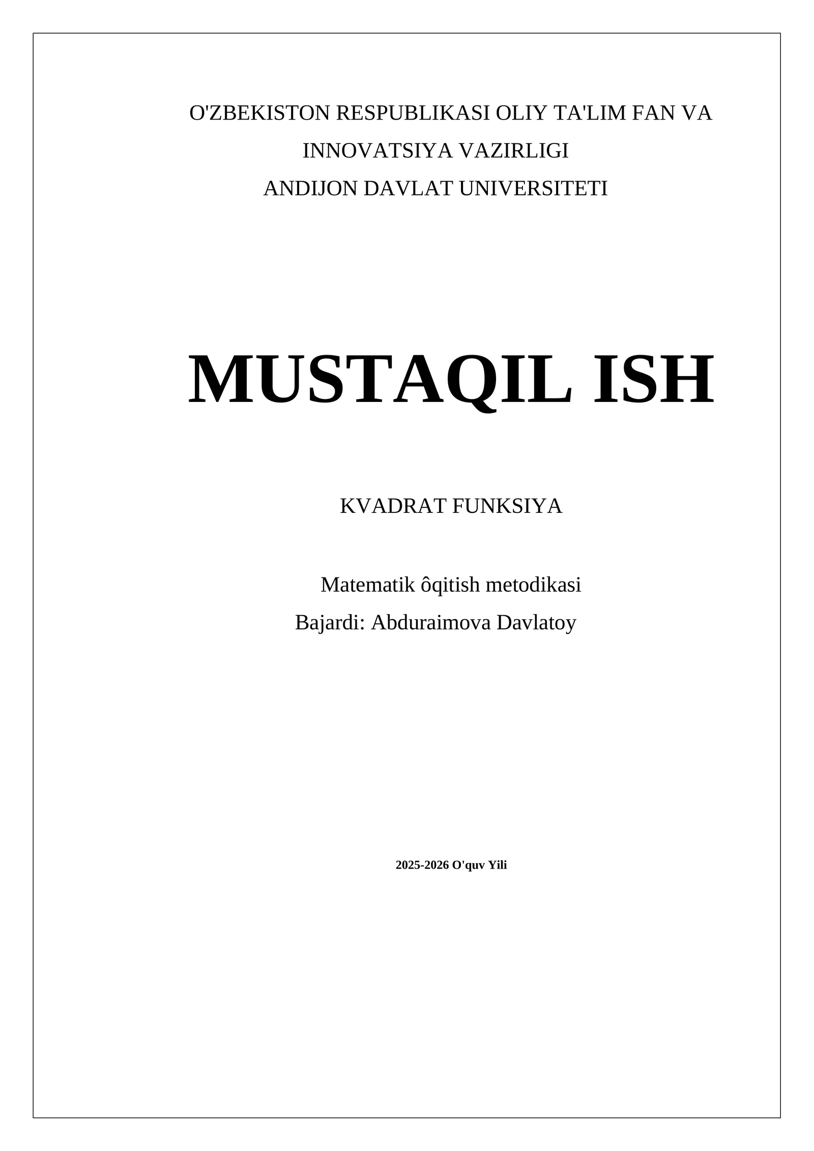 KVADRAT FUNKSIYA