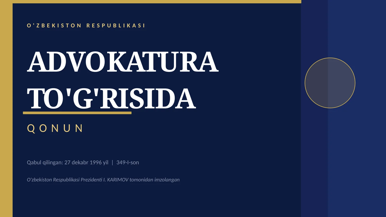 Advokatura toʻgʻrisidagi qonun