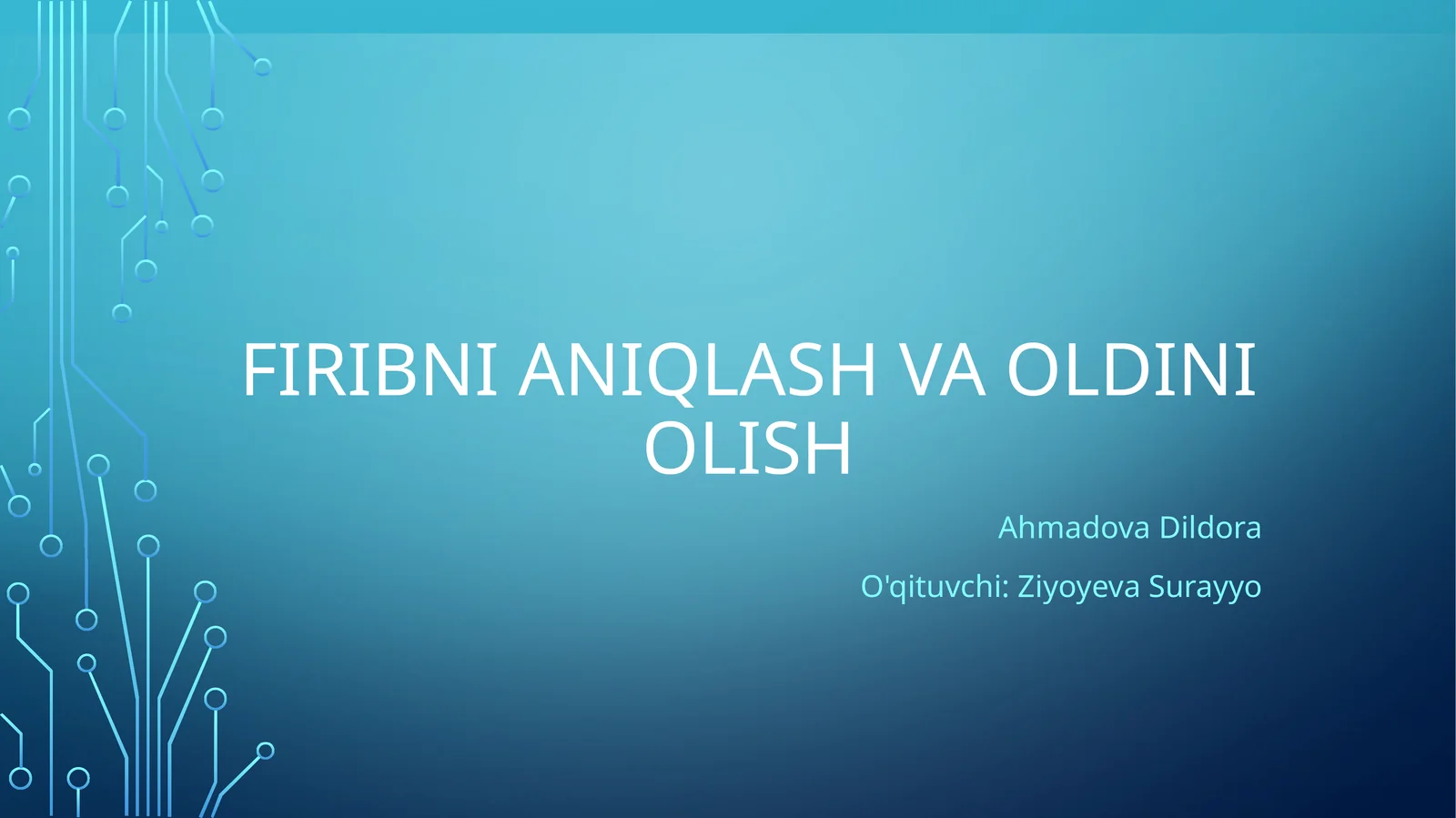 Firibni aniqlash va oldini olish