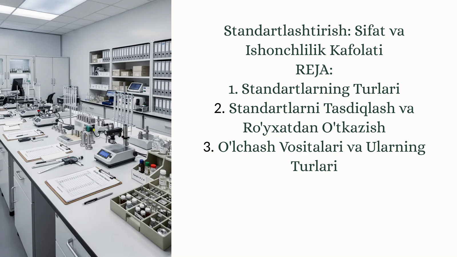 Standartlashtirish: Sifat va Ishonchlilik Kafolati