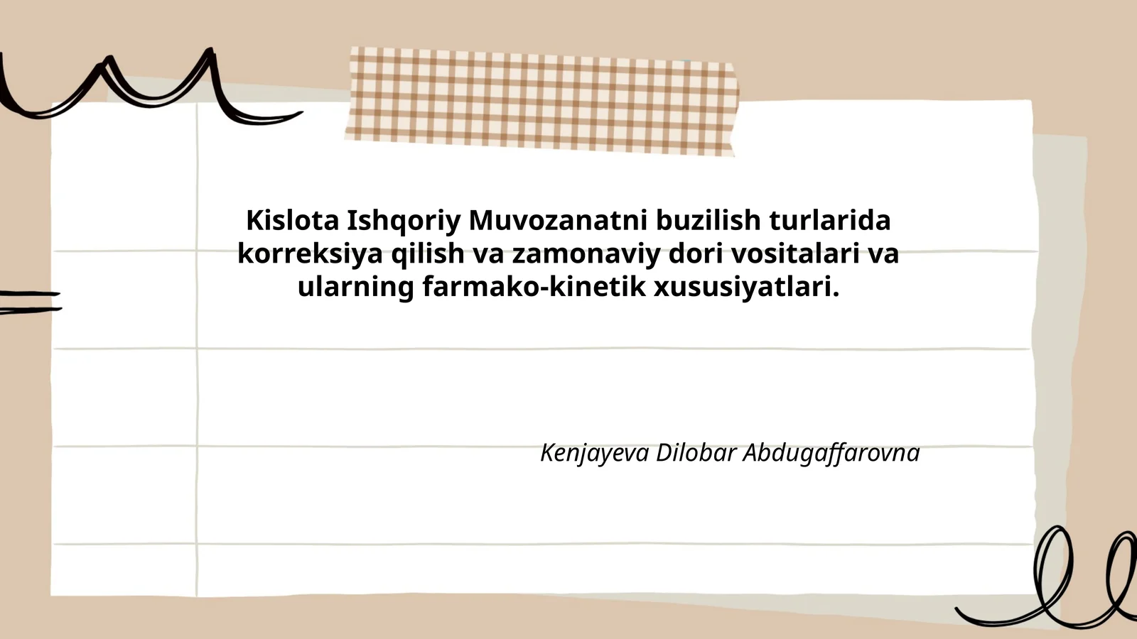Kislota Ishqoriy Muvozanatni