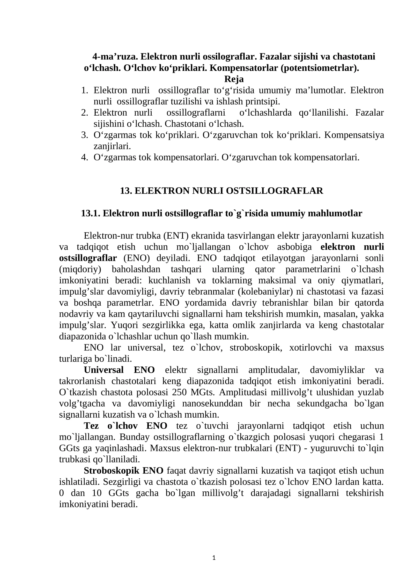 Elektron NurlI Ostsillograflar