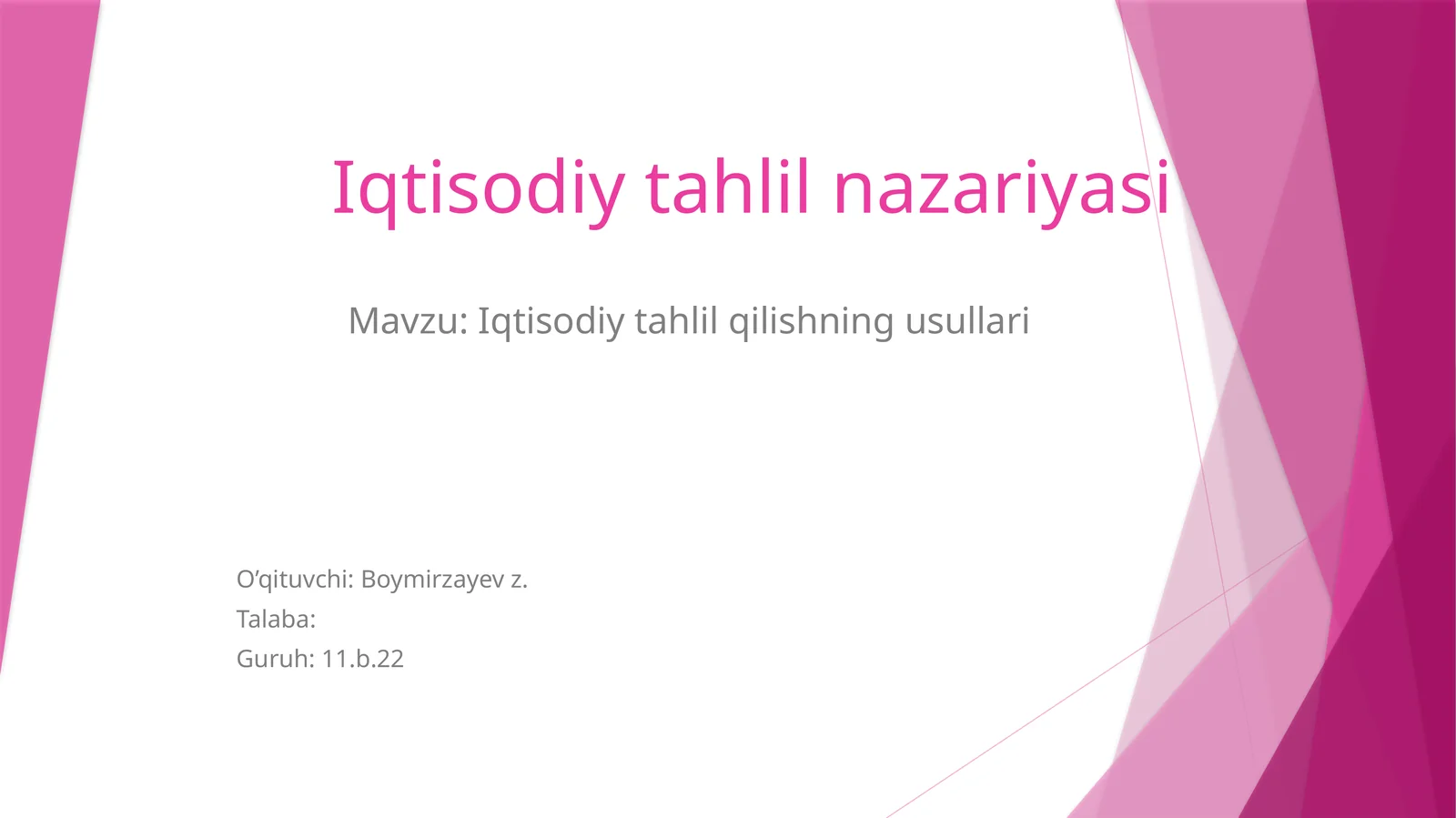 Iqtisodiy tahlil nazariyasi