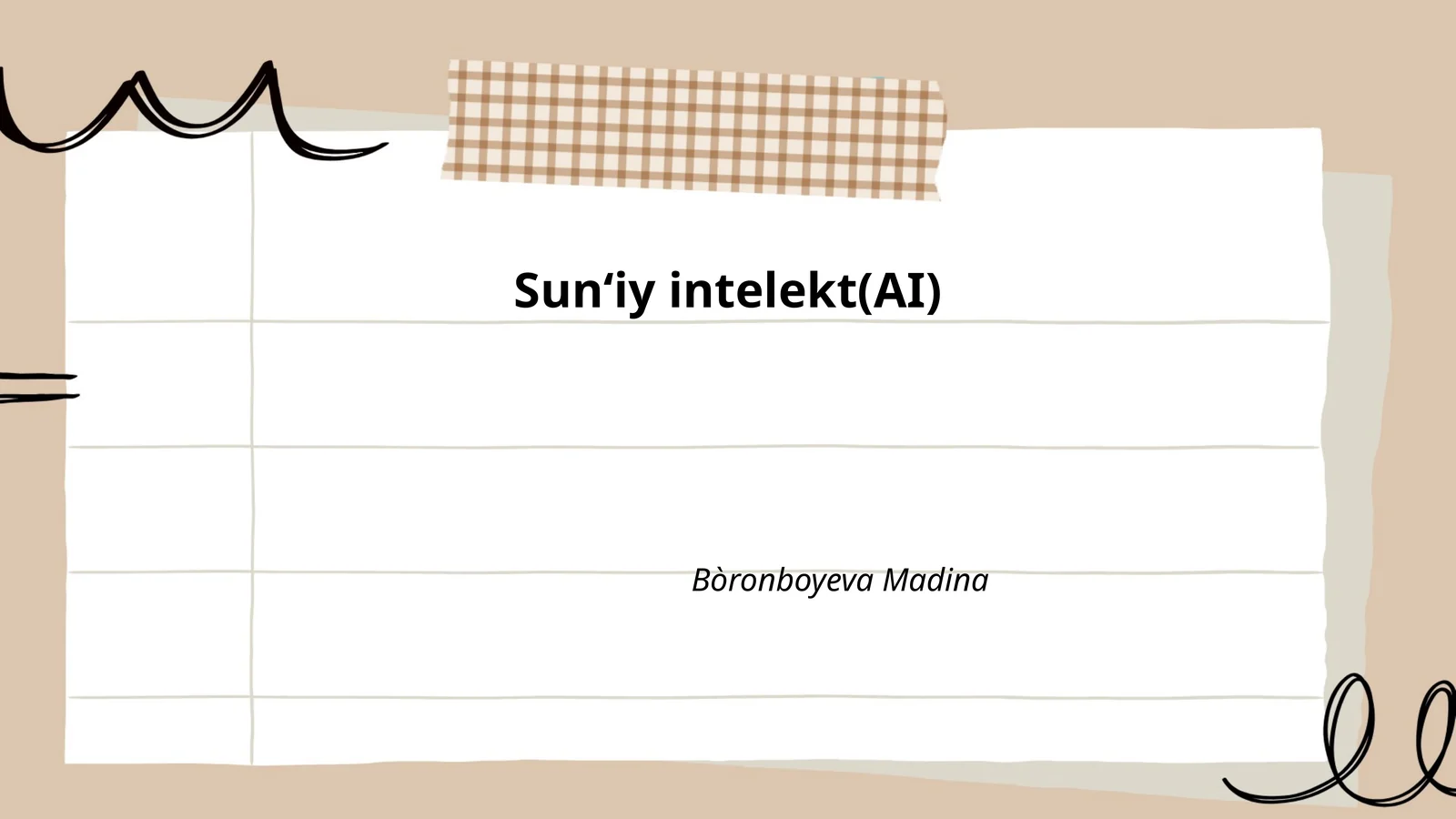 Sun‘iy intelekt(AI)