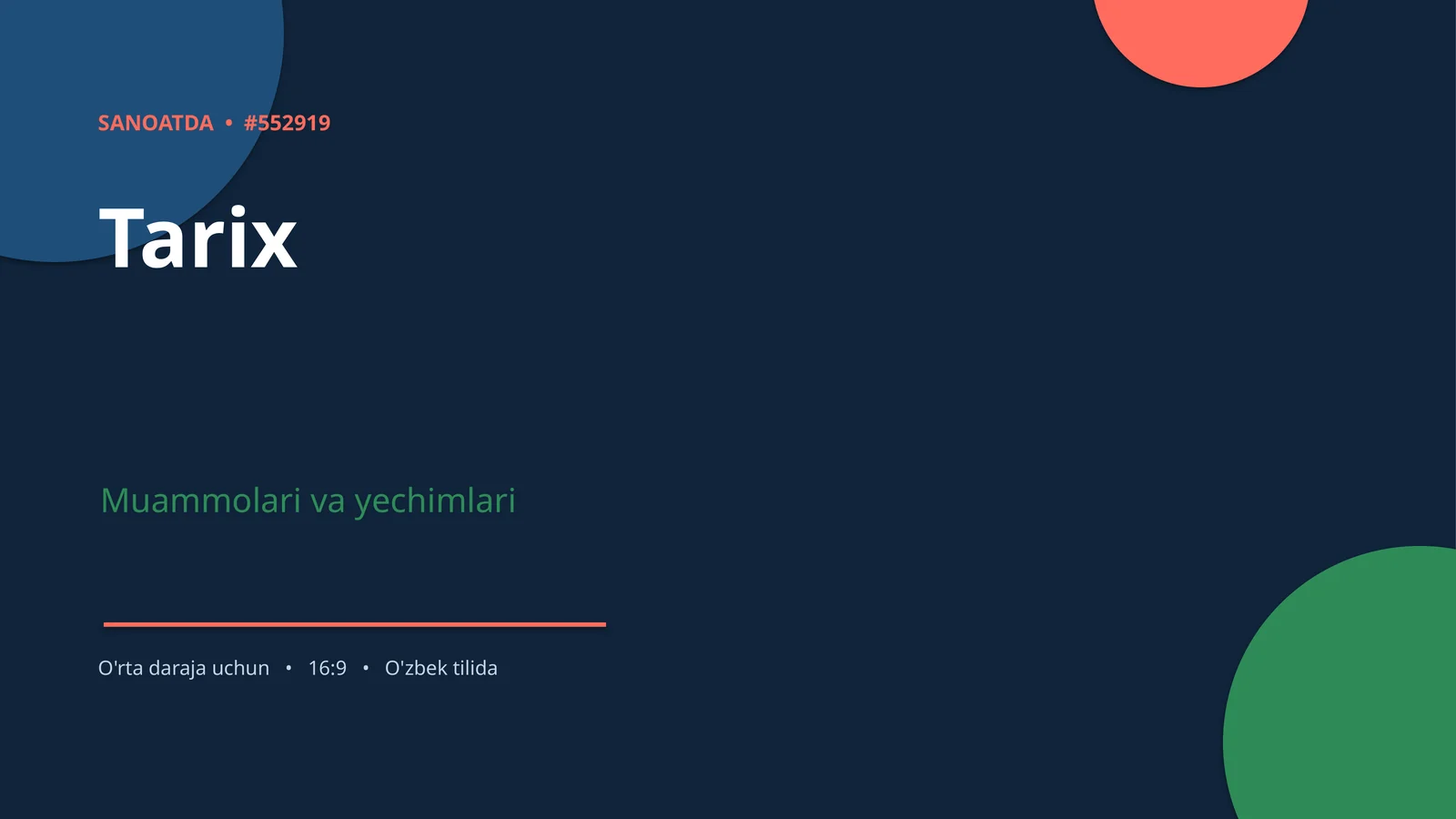 Tarix Muammolari va Yechimlari