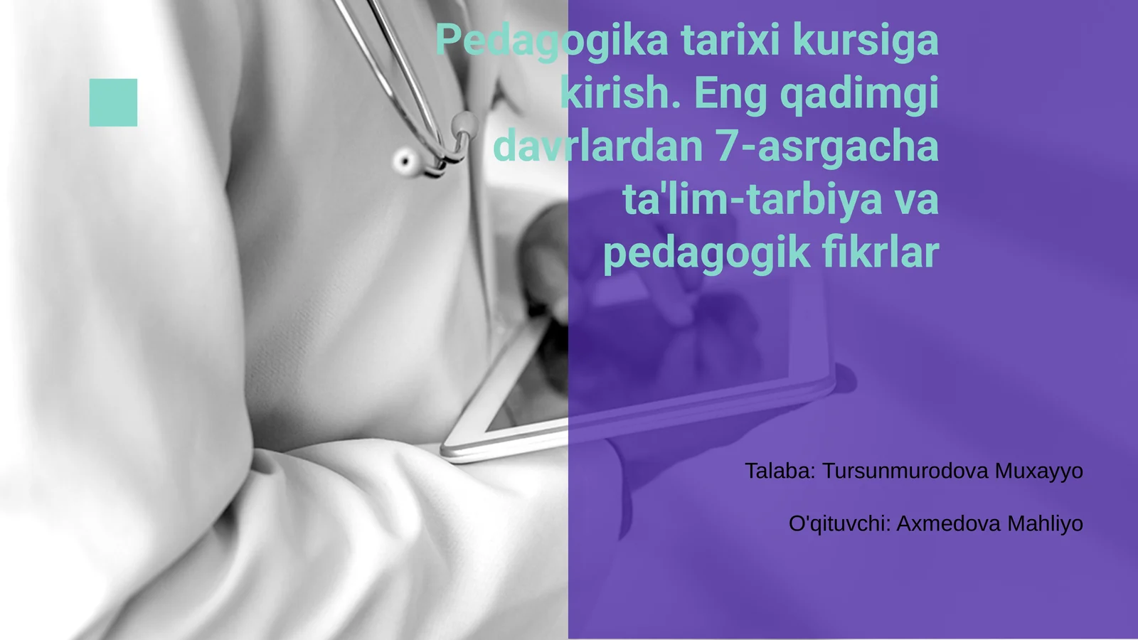 Pedagogika tarixi kursi