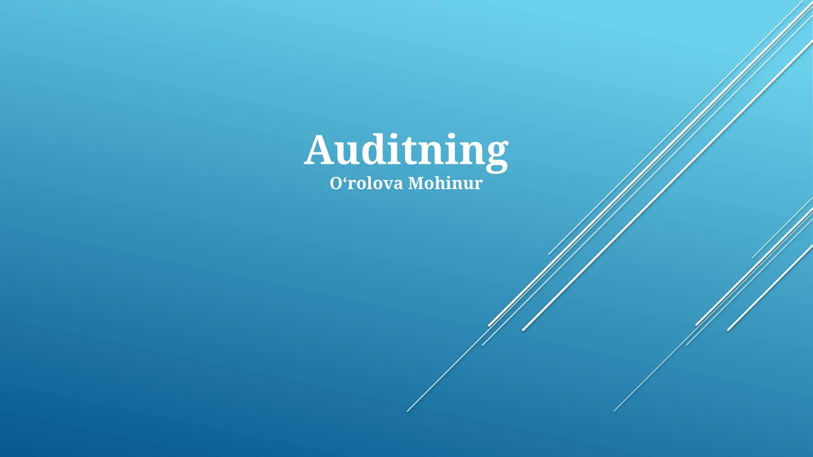 Auditning