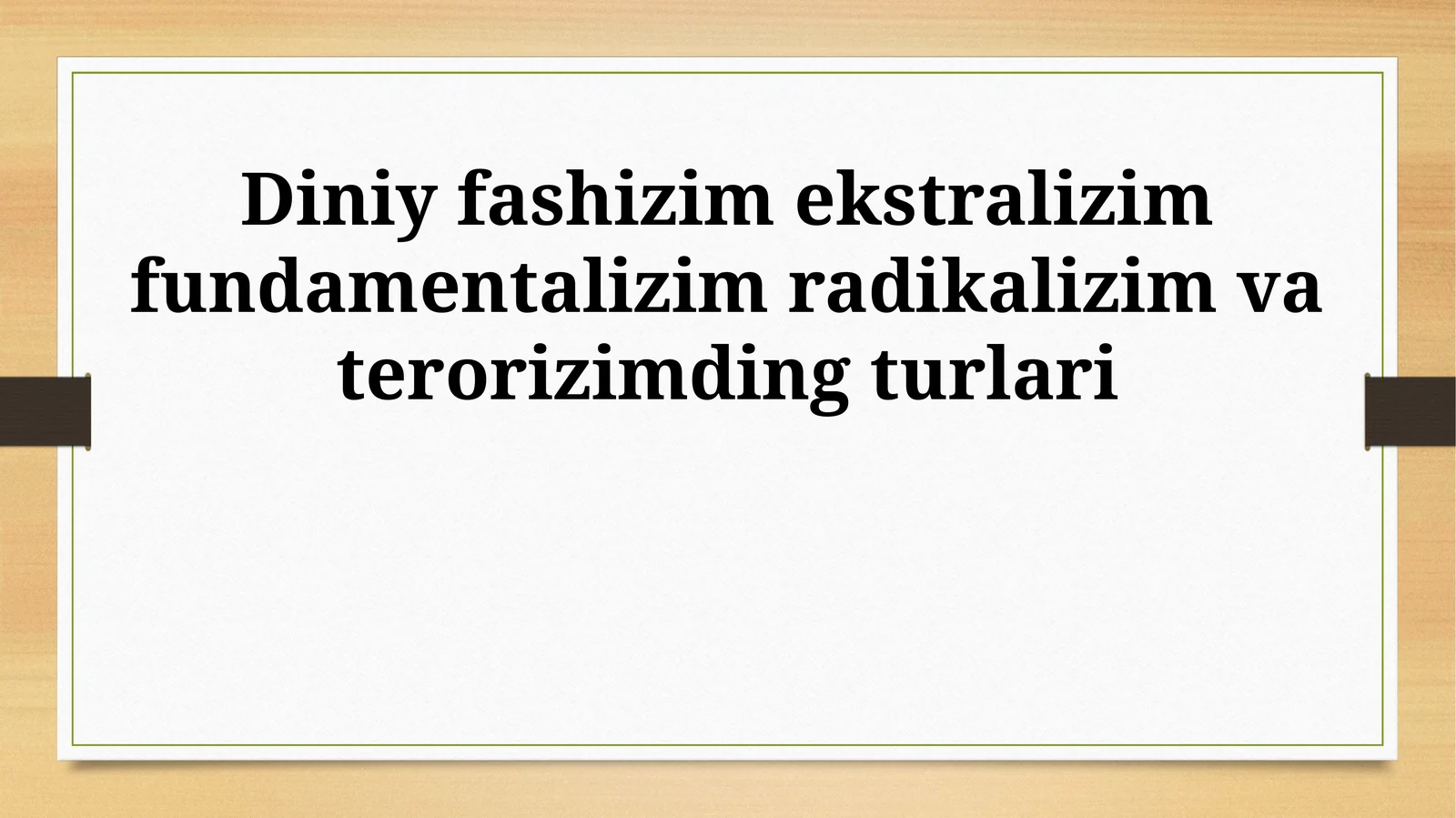 Diniy fashizm ekstralizim fundamentalizim radikalizim va terorizimding turlari