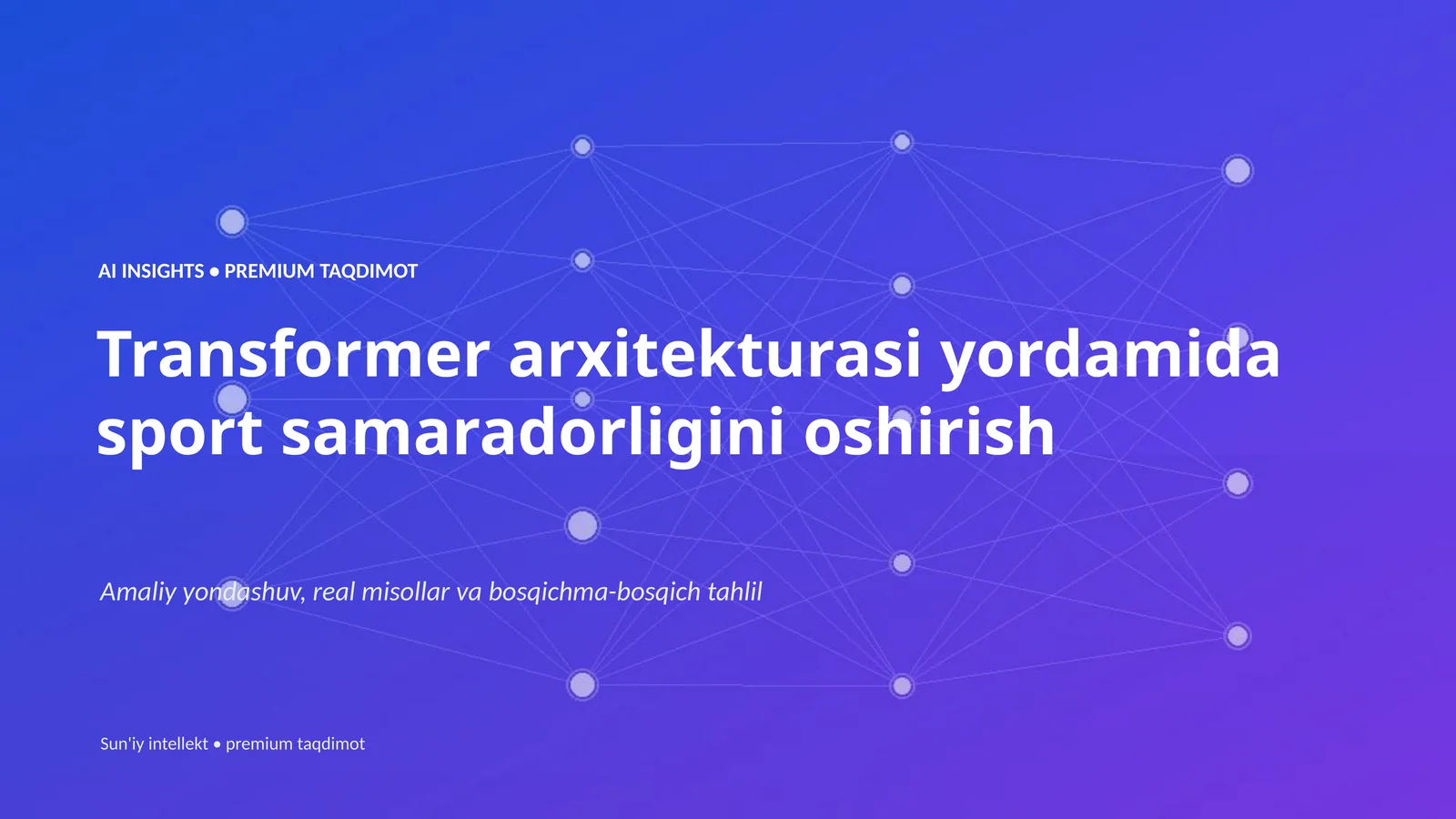 Transformer arxitekturasi yordamida sport samaradorligini oshirish