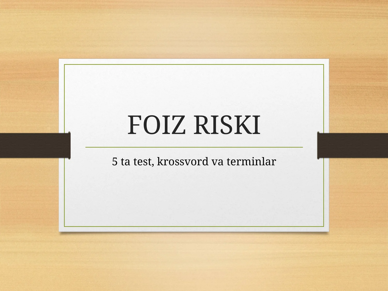 Foiz riski  termin test krasword