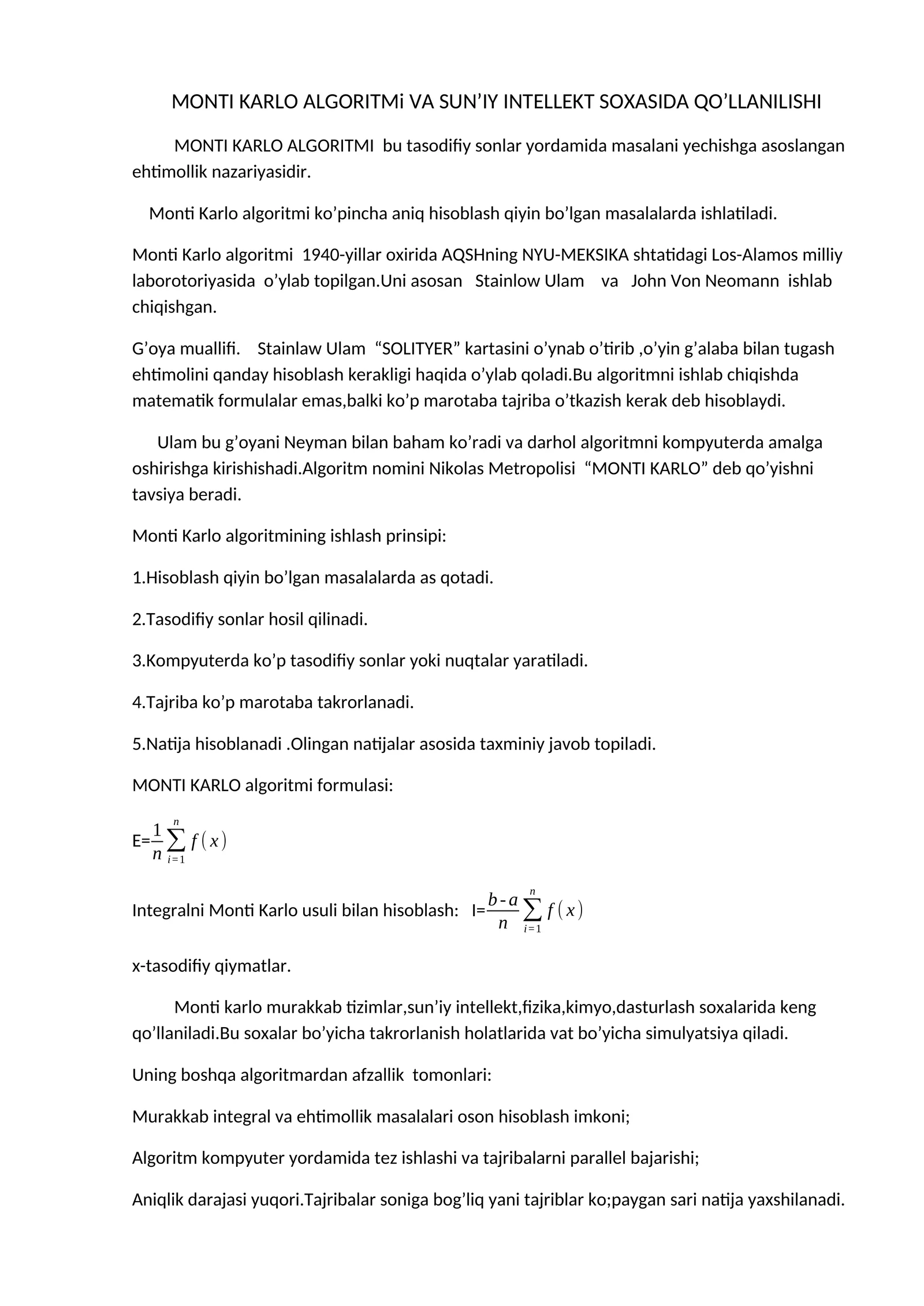 Monti karlo algoritmi