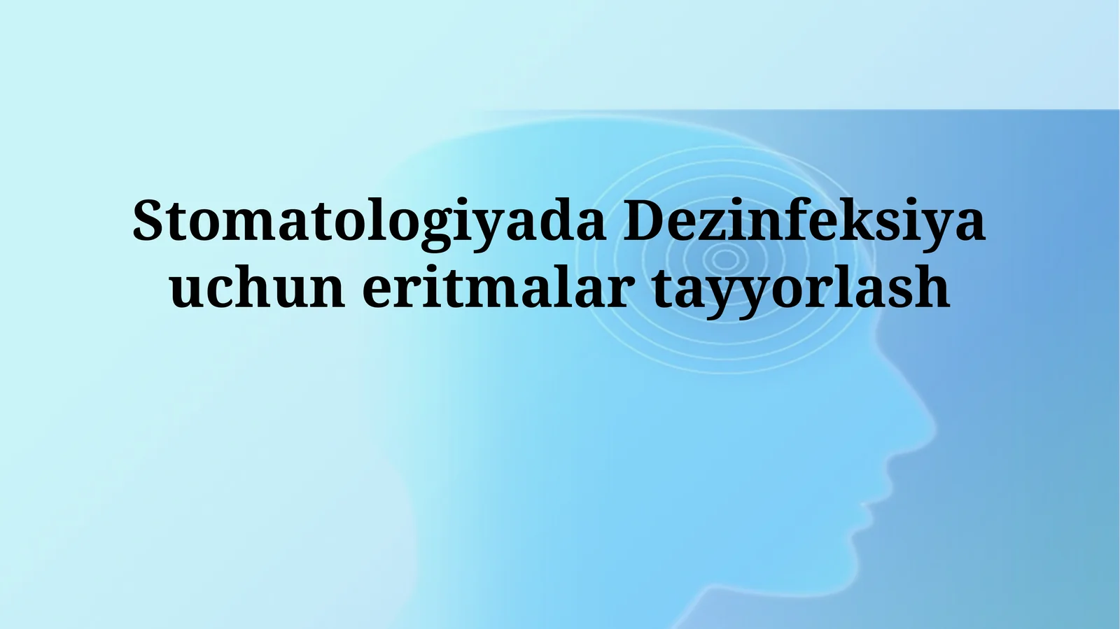 Dezinfeksiya uchun eritmalarni tayyorlash