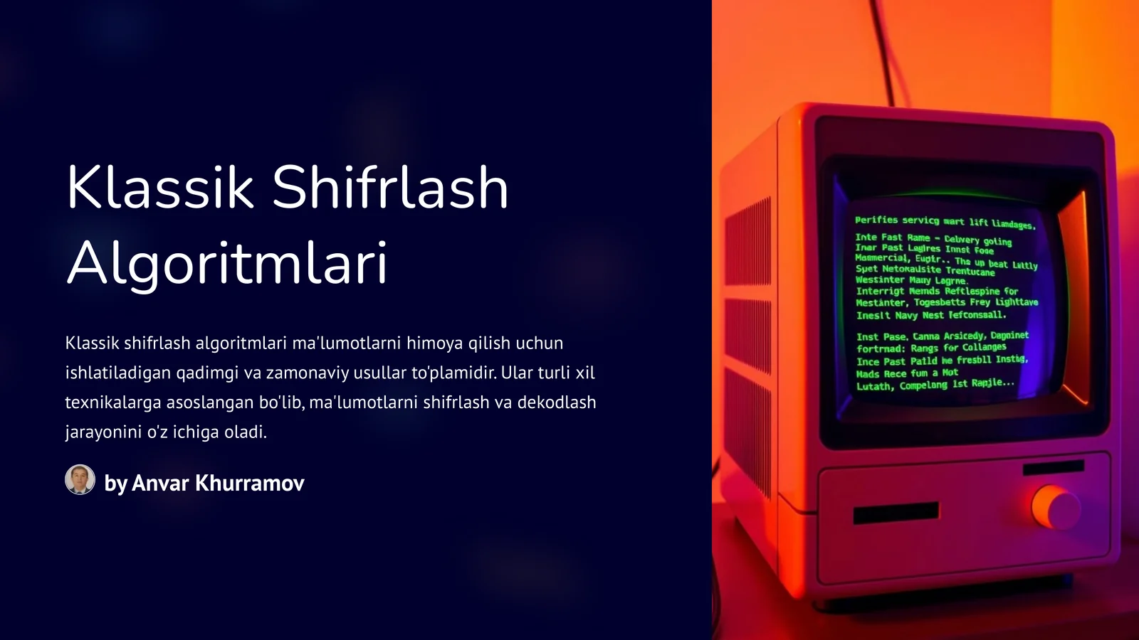 Klassik Shifrlash Algoritmlari