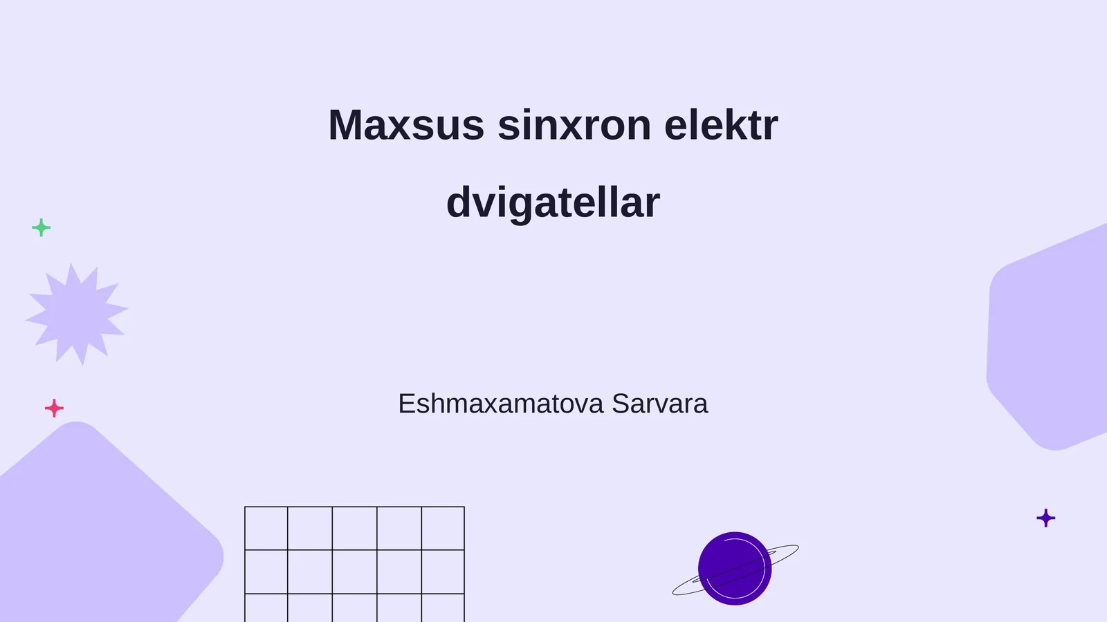 Maxsus sinxron elektr dvigatellar