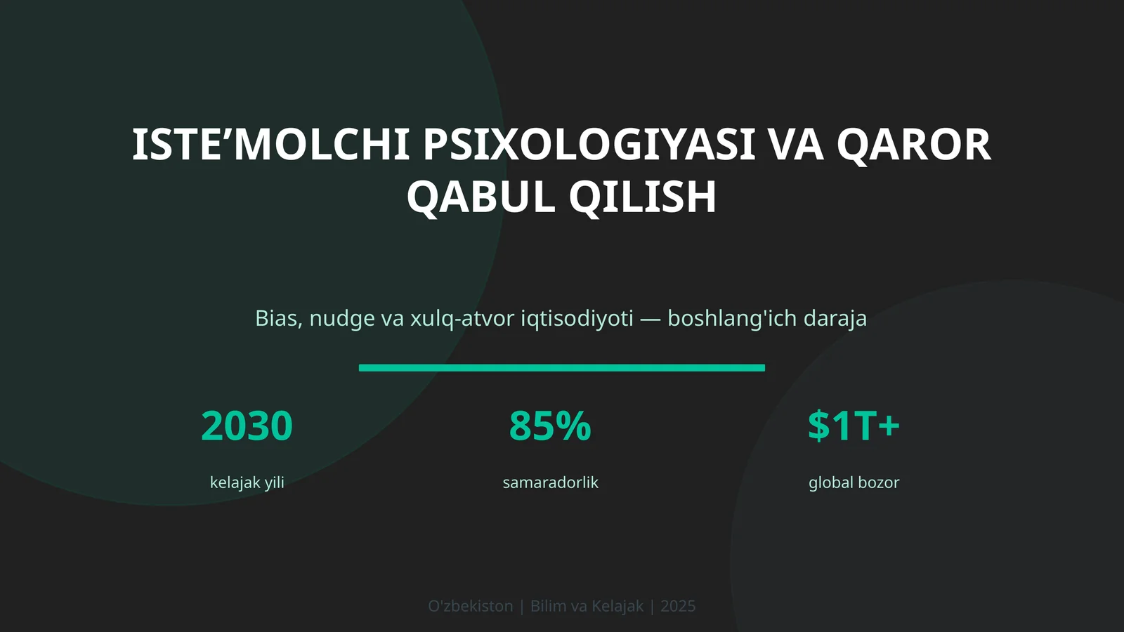 Isteʼmolchi psixologiyasi va qaror qabul qilish