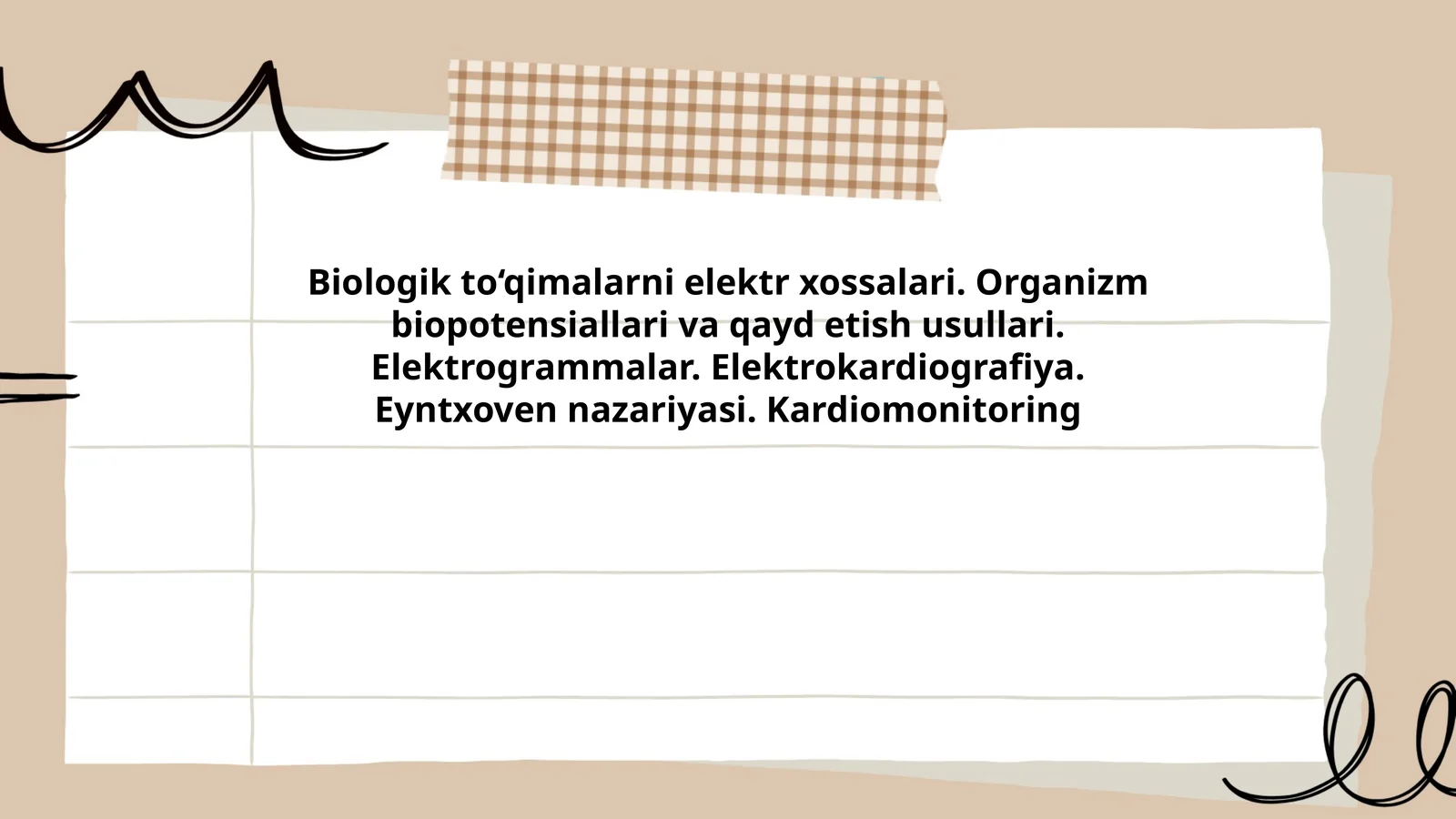 Biologik to‘qimalarni elektr xossalari