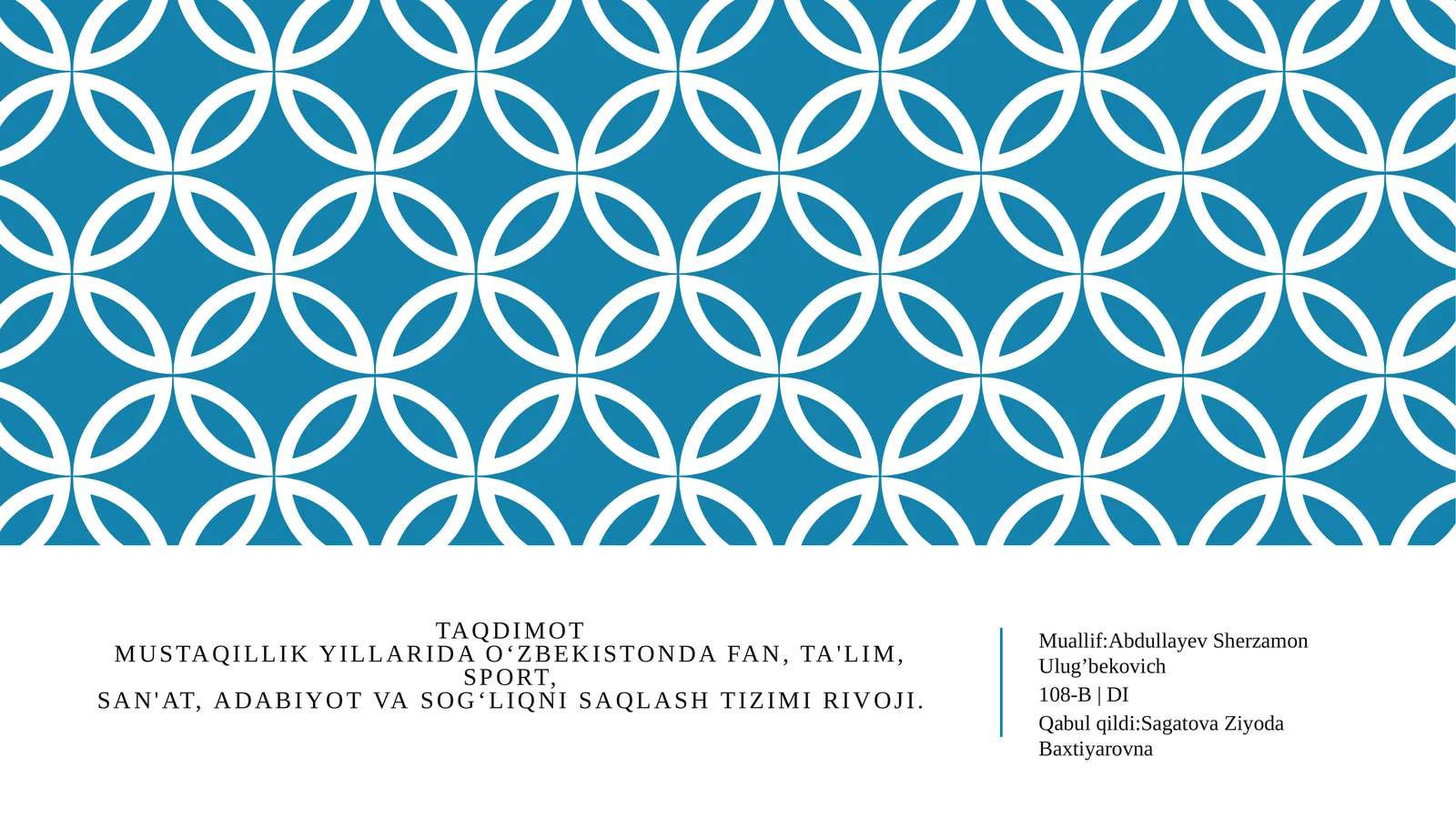 Mustaqillik yillarida O‘zbekistonda fan, ta'lim, sport, san'at, adabiyot va sog‘liqni saqlash tizimi rivoji.