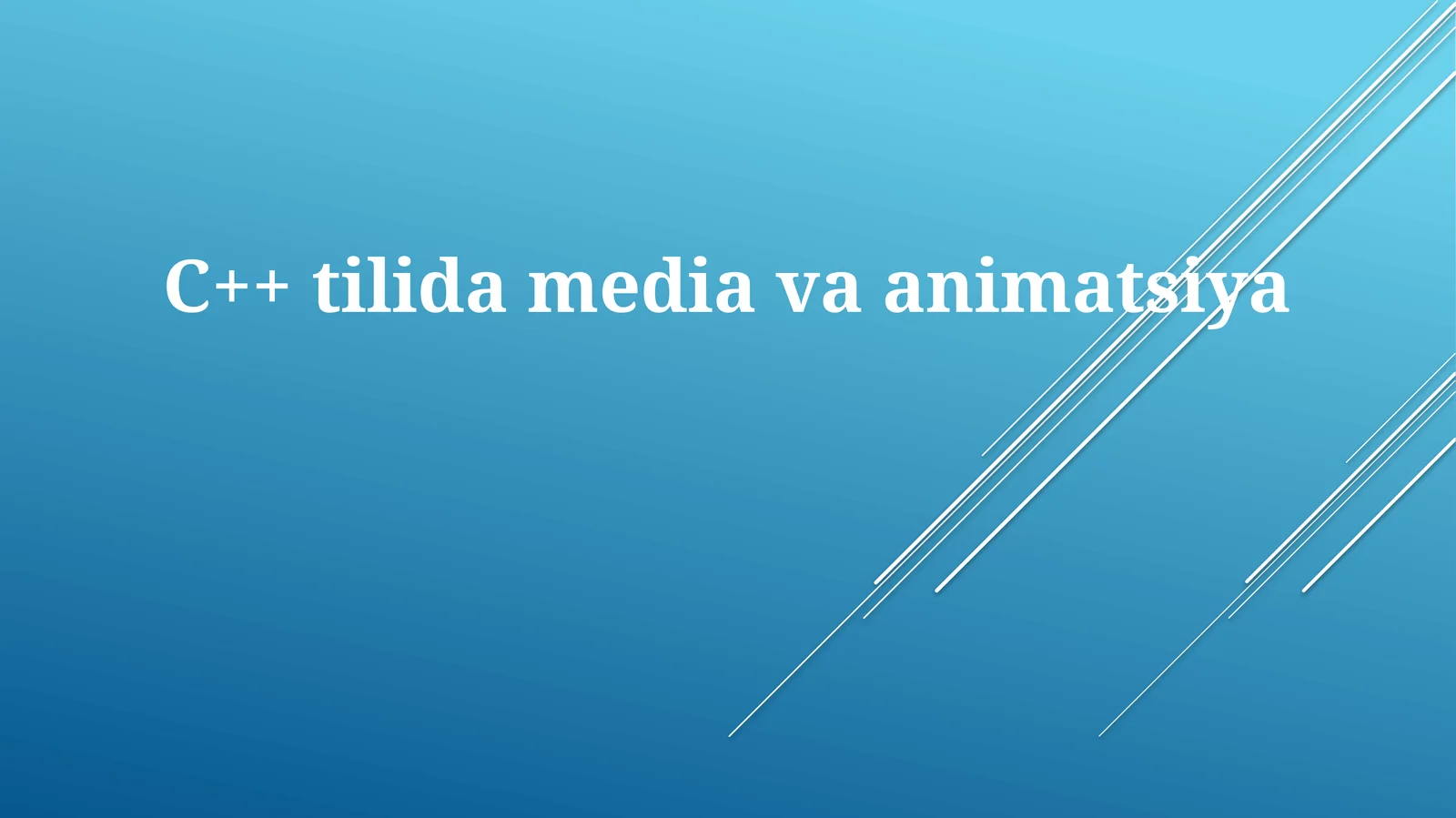 C++ tilida media va animatsiya