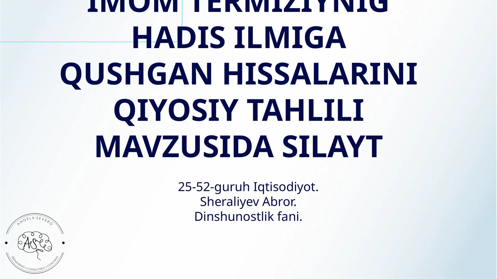 IMOM BUHORIY VA IMOM TERMIZIYNIG HADIS ILMIGA QUSHGAN HISSALARINI QIYOSIY TAHLILI