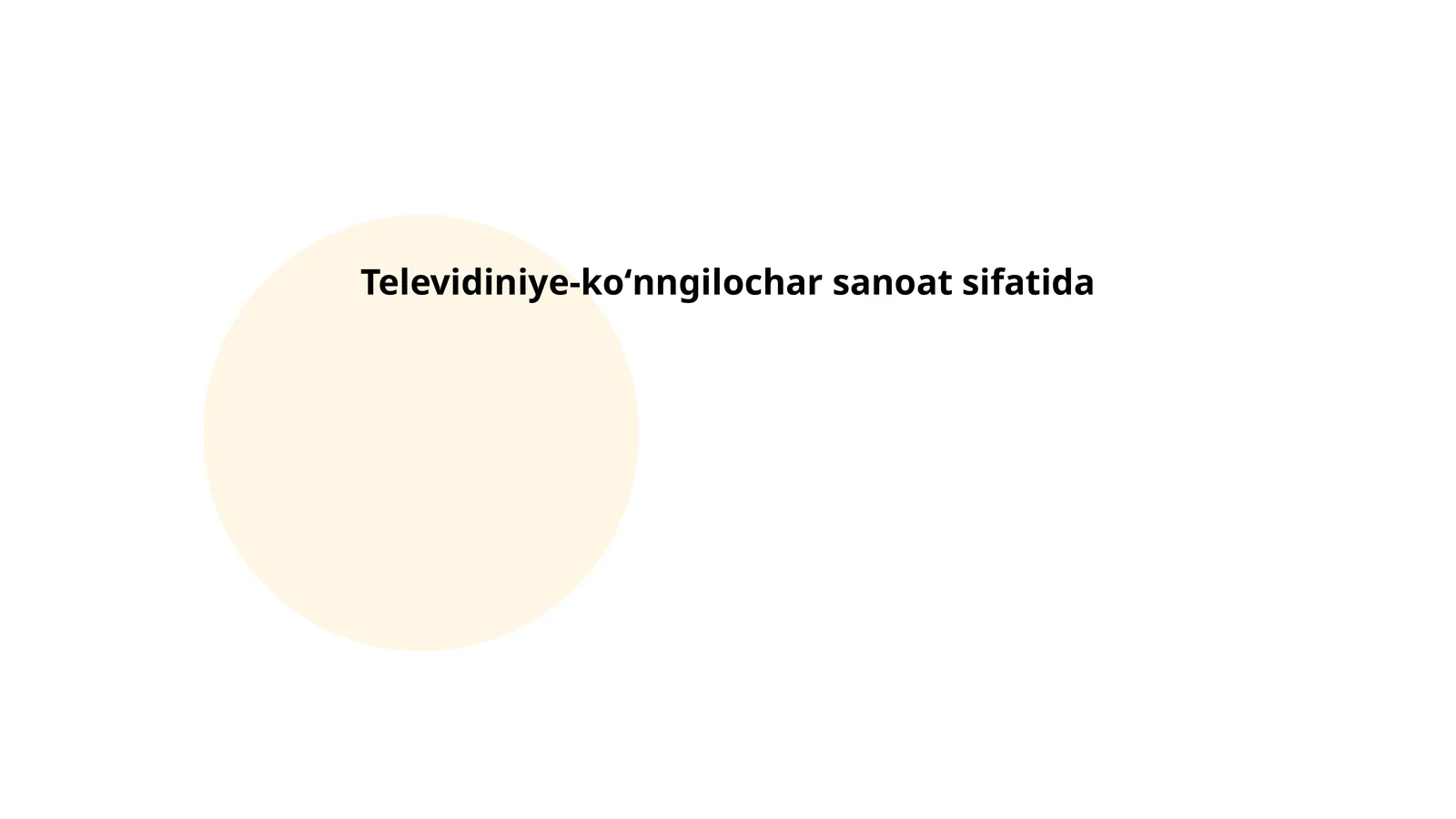 Televidiniye-koʻnngilochar sanoat sifatida
