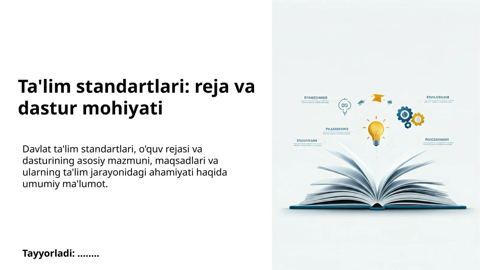 Ta'lim standartlari: reja va dastur mohiyati