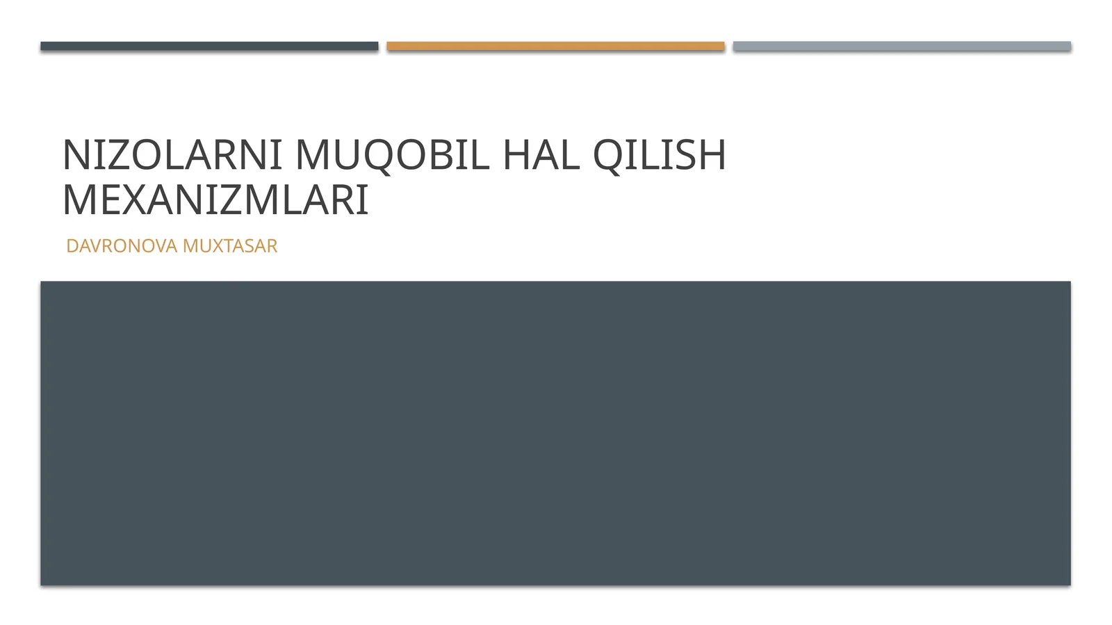Nizolarni muqobil hal qilish mexanizmlari