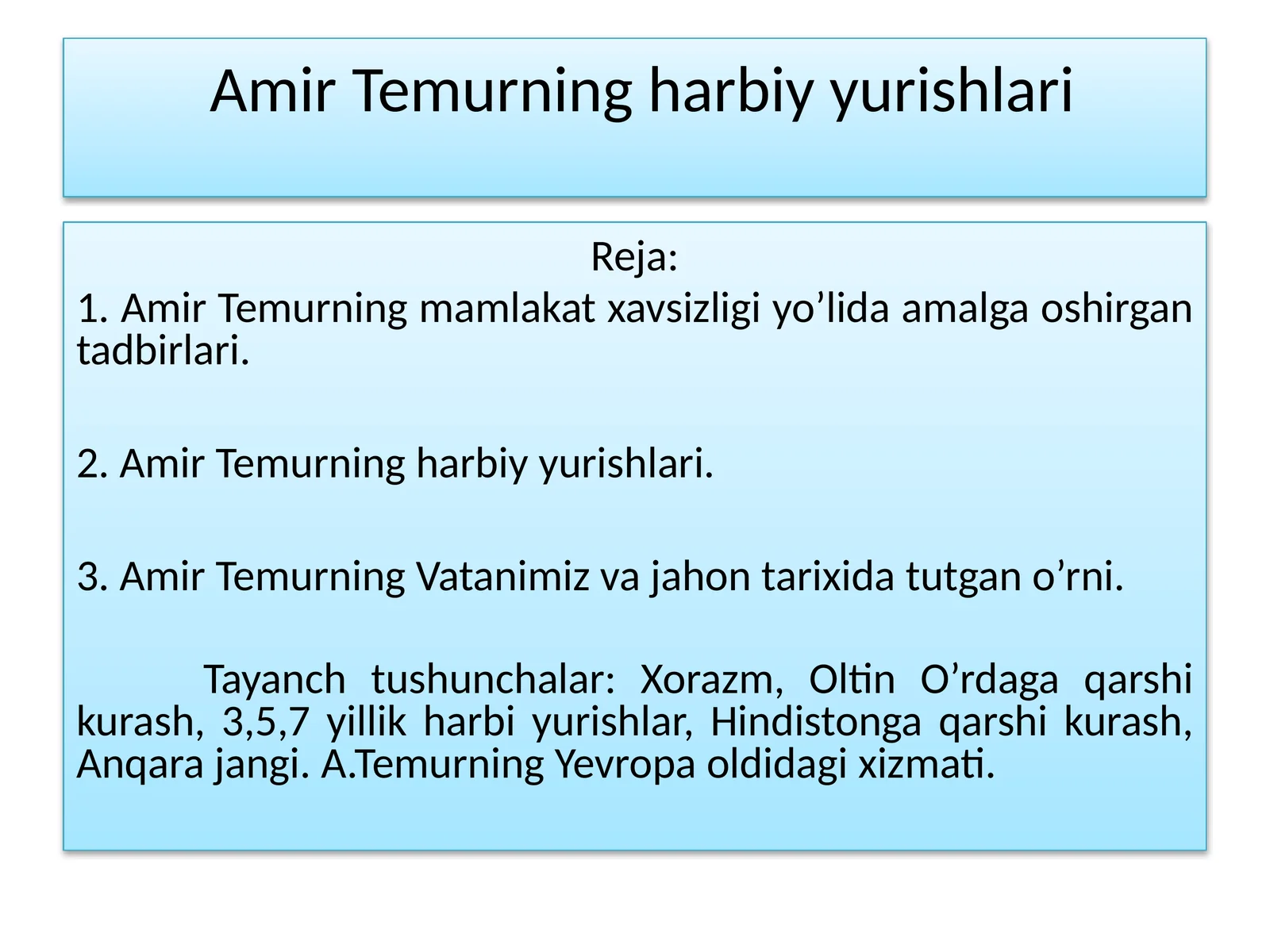 Amir Temurning harbiy yurishlari