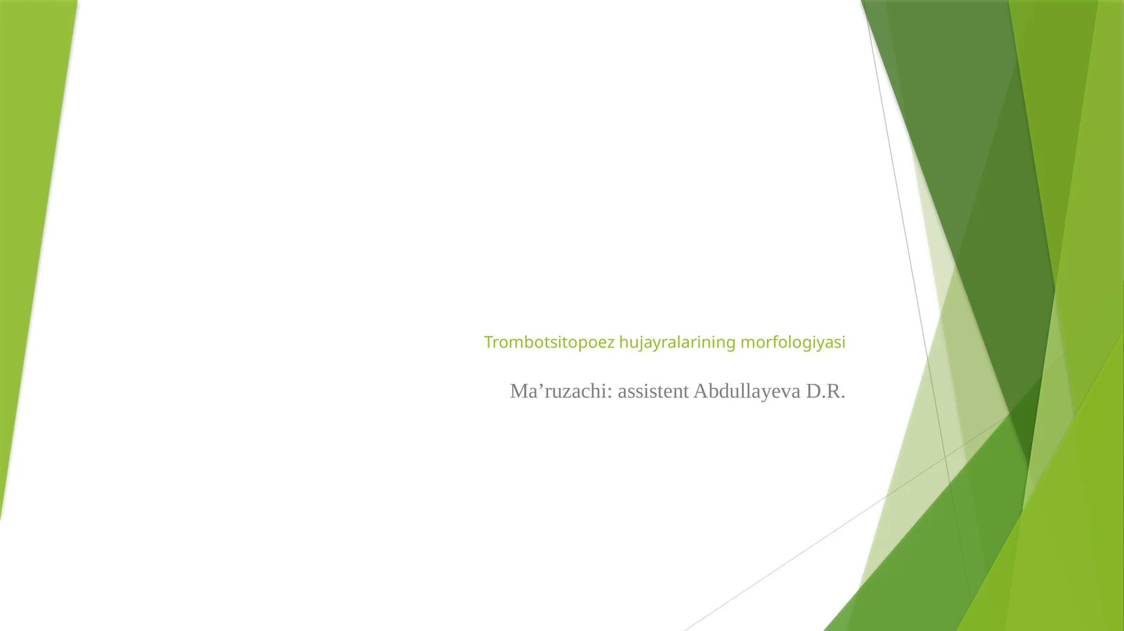 Trombotsitopoezhujayralariningmorfologiyasi
