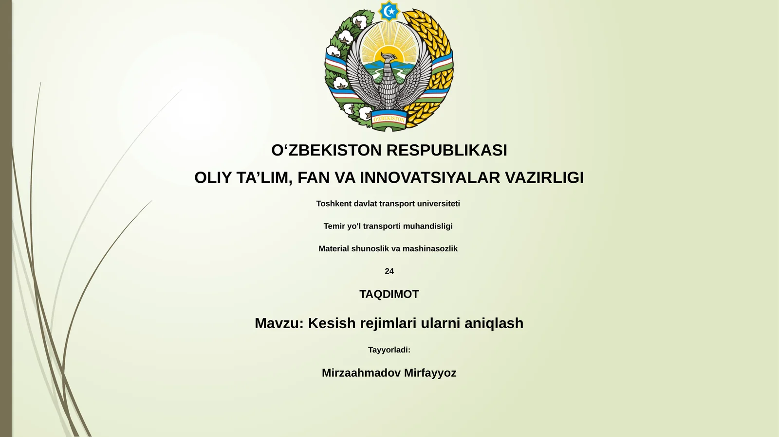 Kesish rejimlari ularni aniqlash