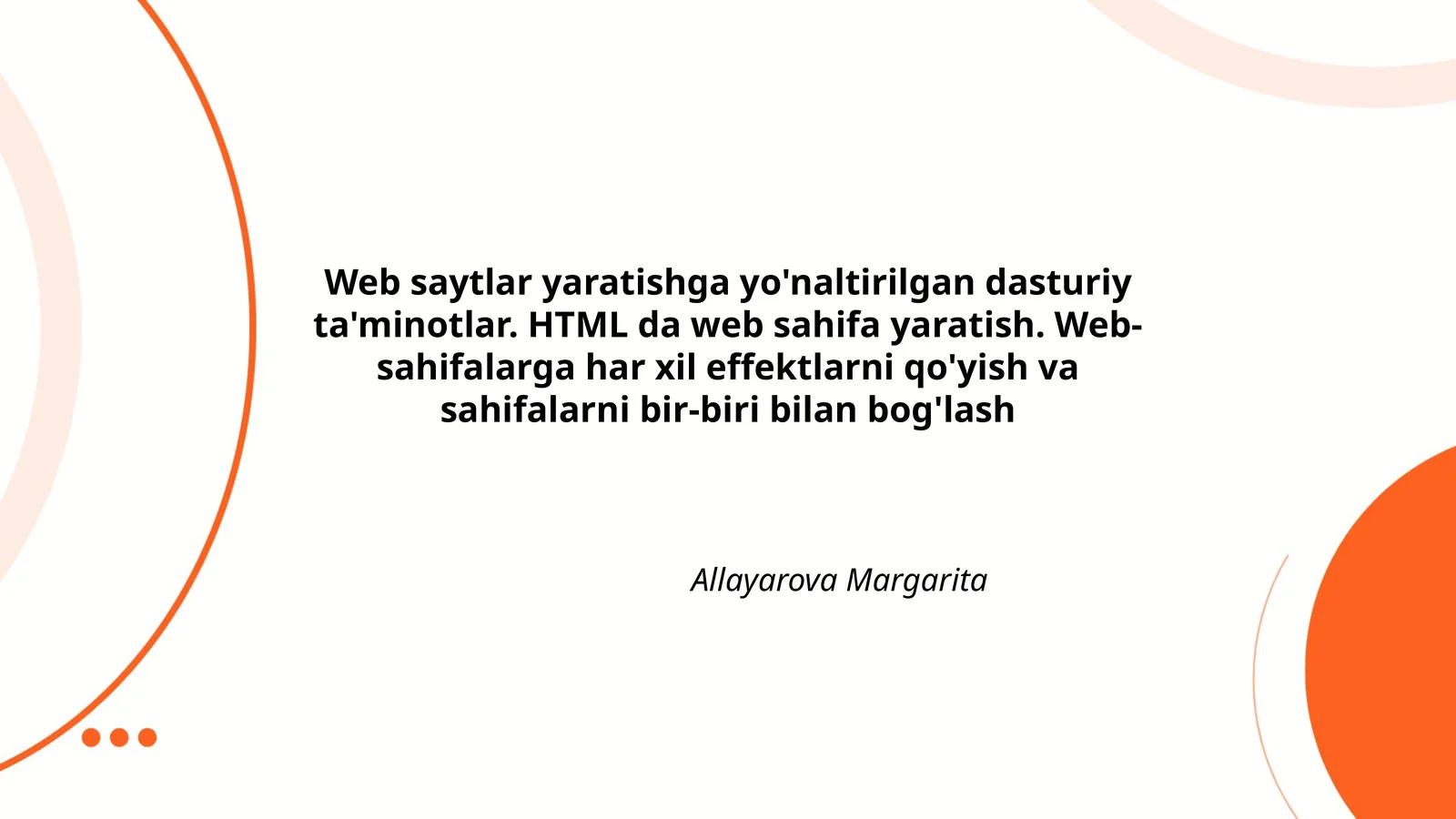 Web saytlar yaratishga yo'naltirilgan dasturiy ta'minotlar