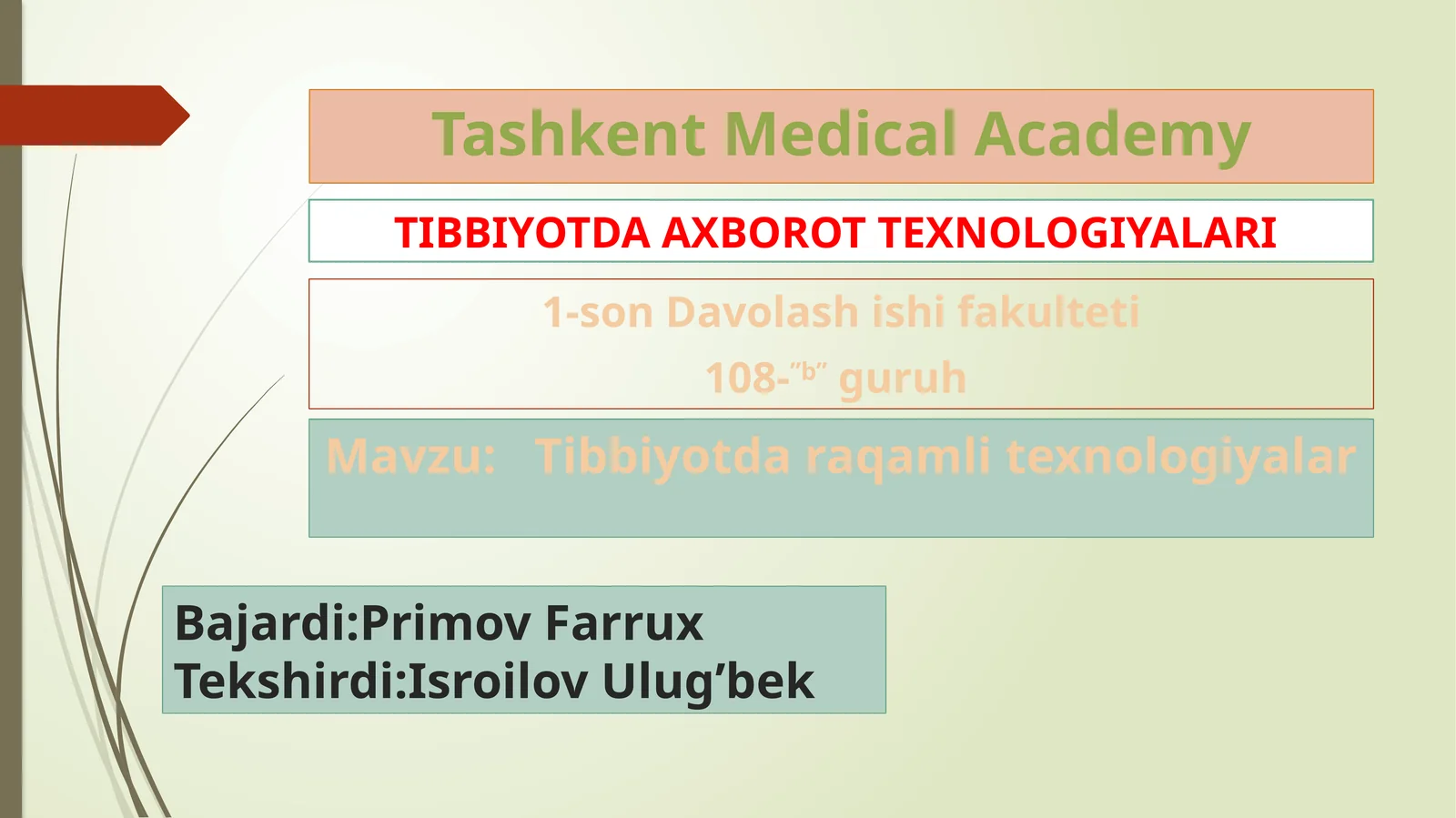 Tibbiyotda raqamli texnologiyalar