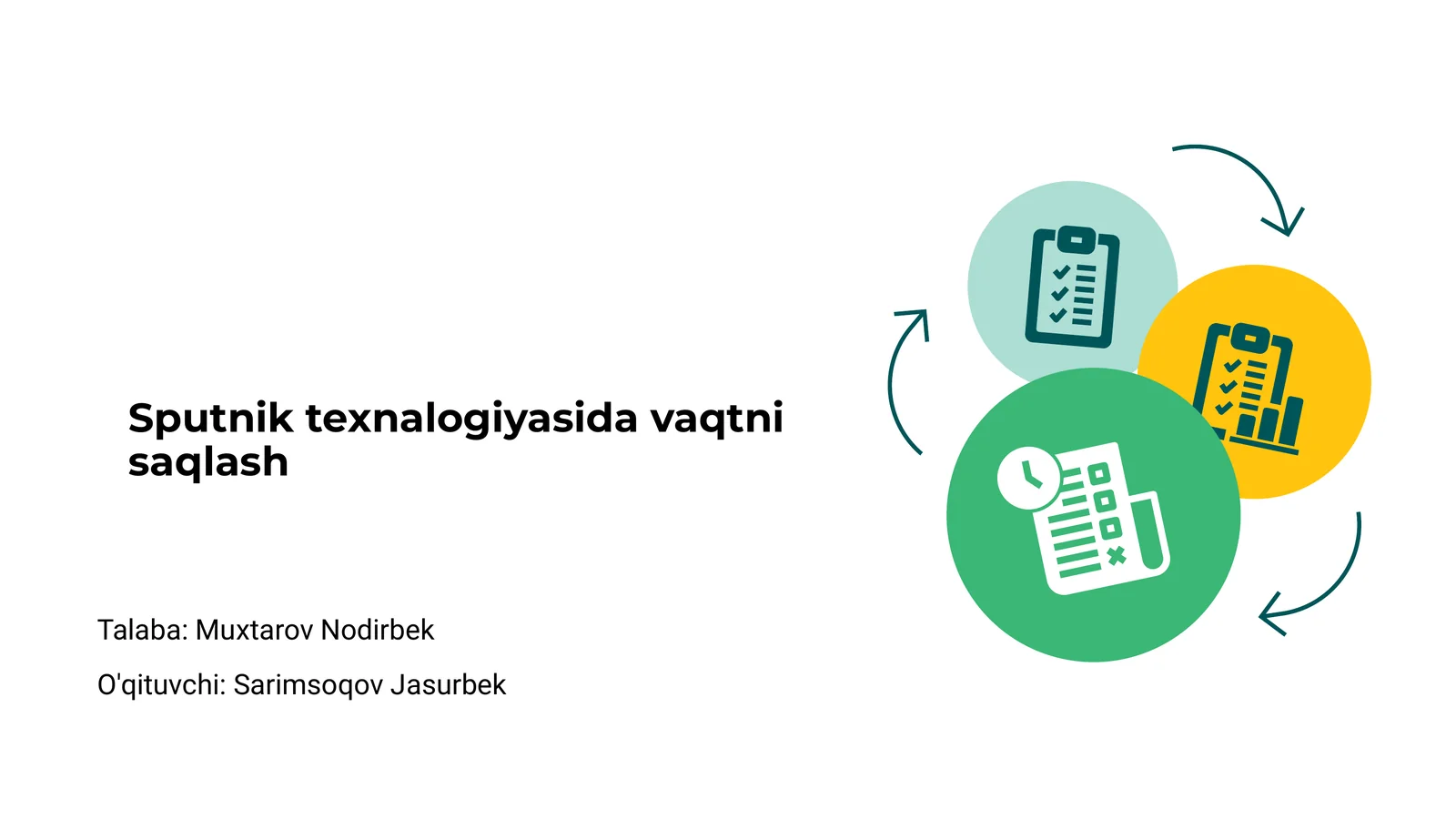 Sputnik texnalogiyasida vaqtni saqlash