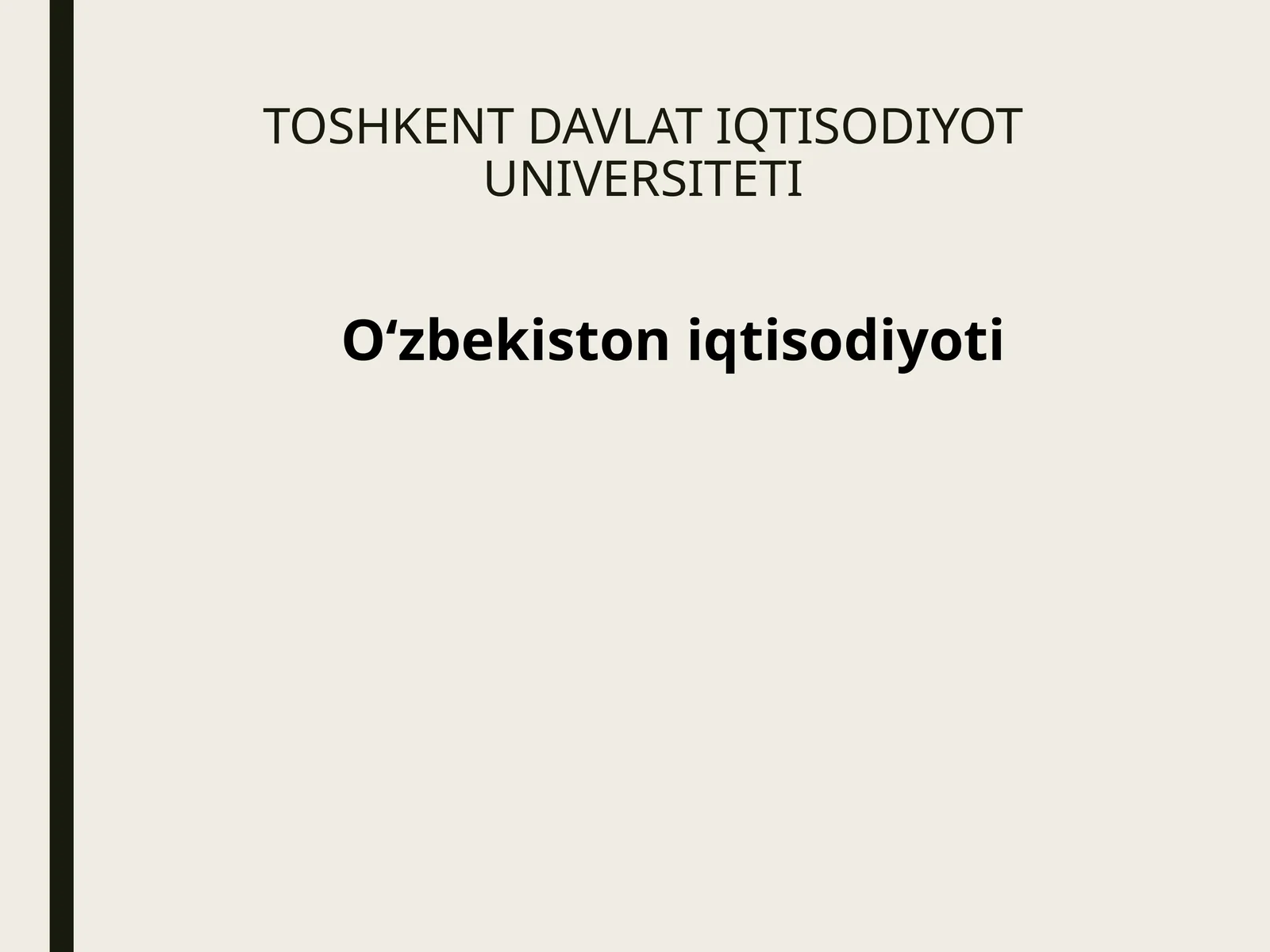 O‘zbekiston iqtisodiyoti