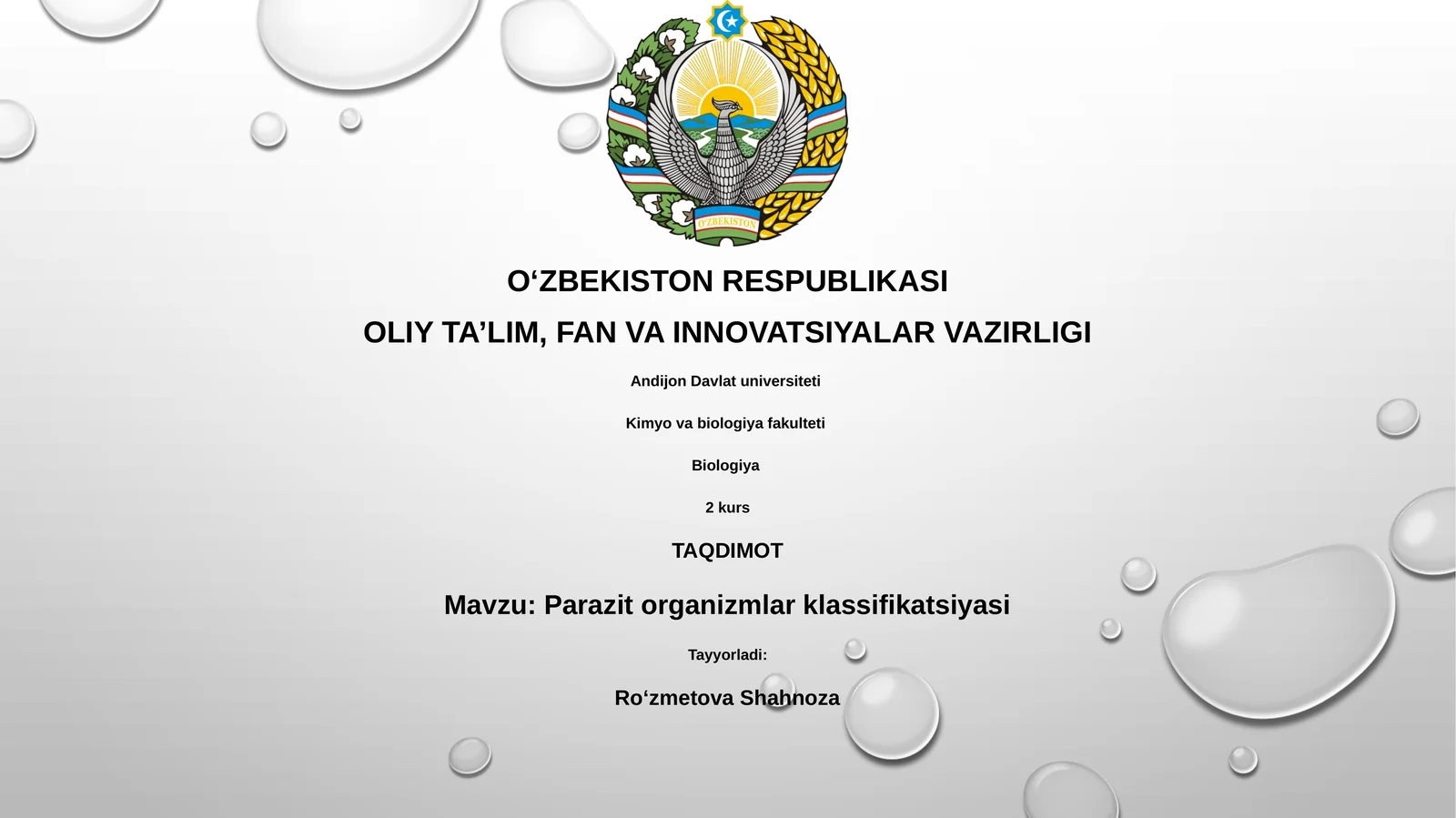Parazit organizmlar klassifikatsiyasi